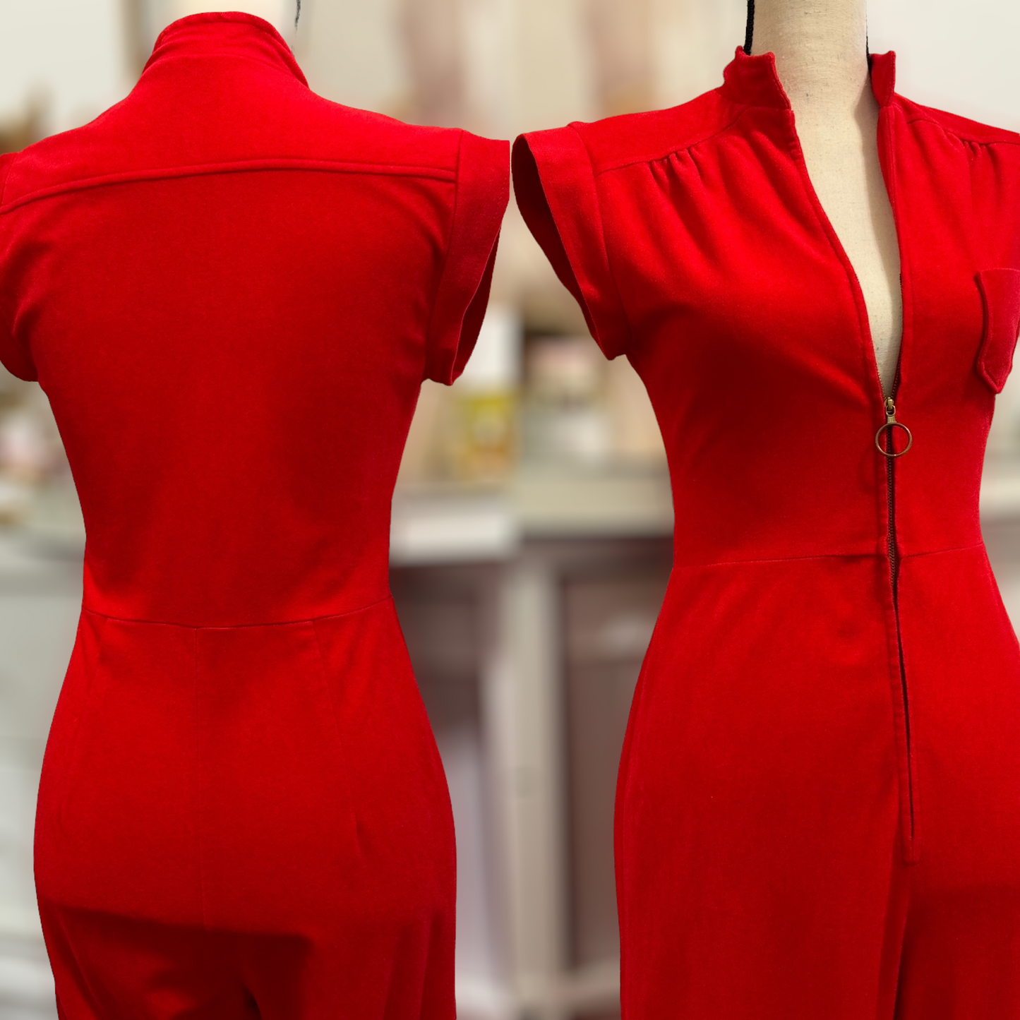 70s O-Ring, Flared Jumpsuit (S, 27”-30” waist)