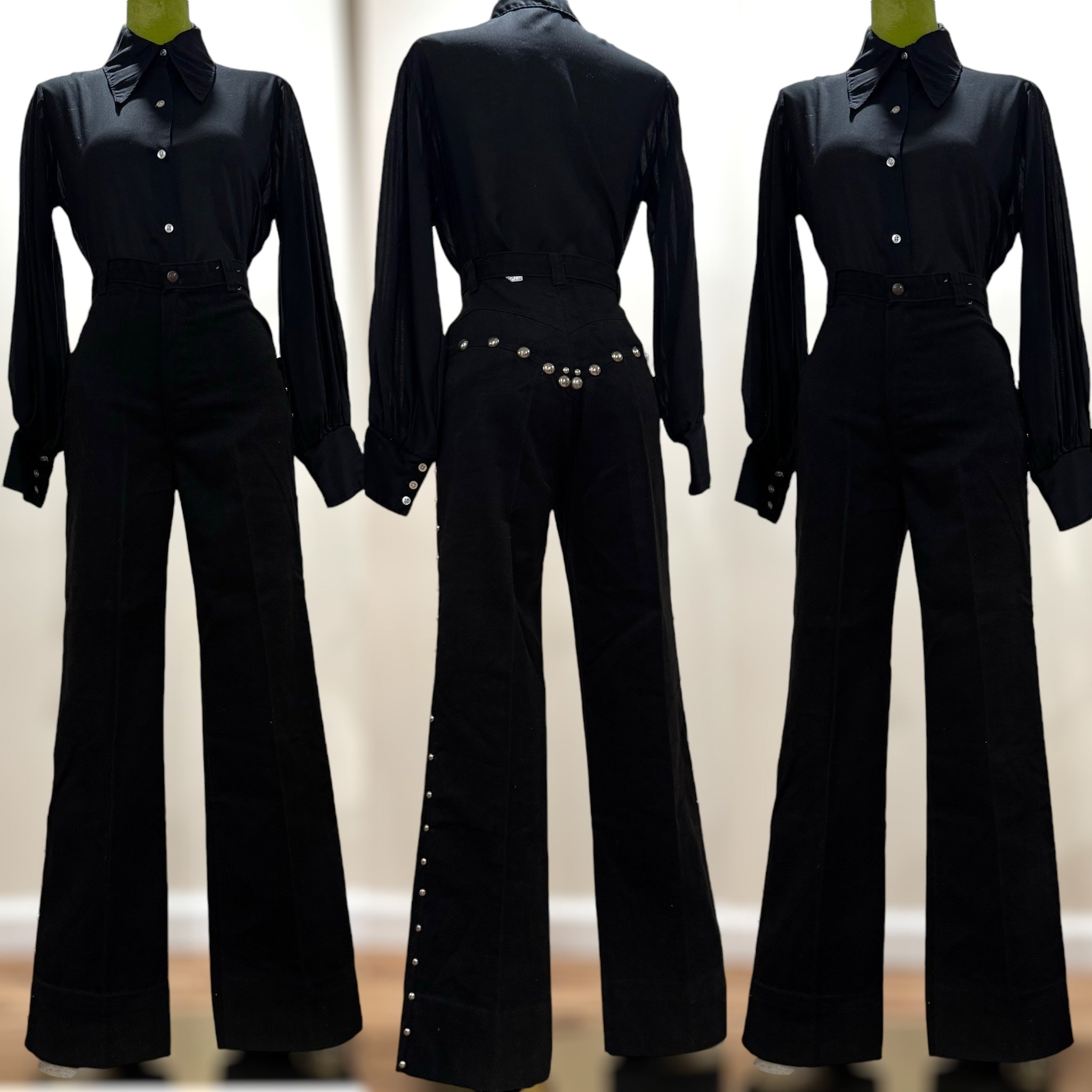 パンツ 60s 70s wrong where 1960s High Waisted Pink Wide Leg Pants Selected By Moons +