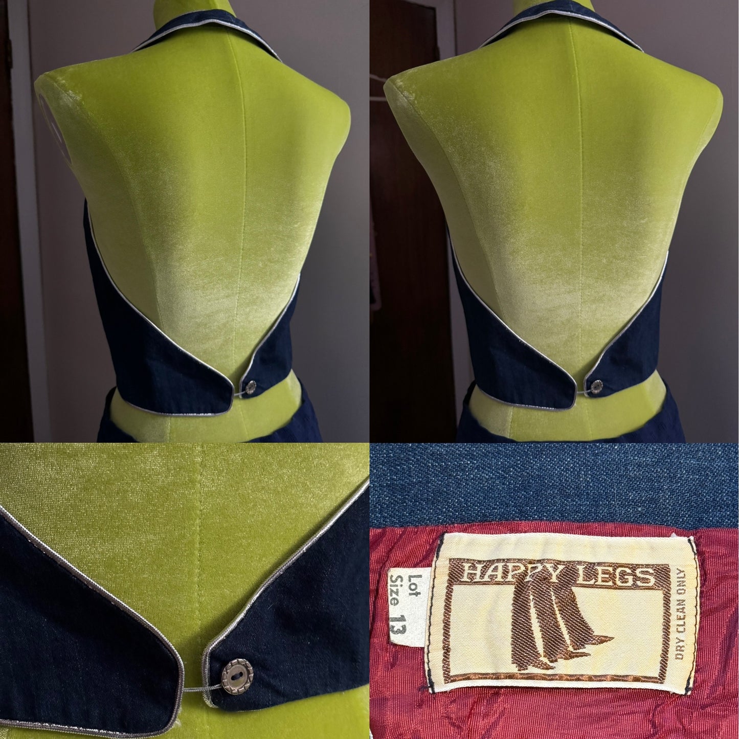 70S Denim Cotton Halter Top (S)
