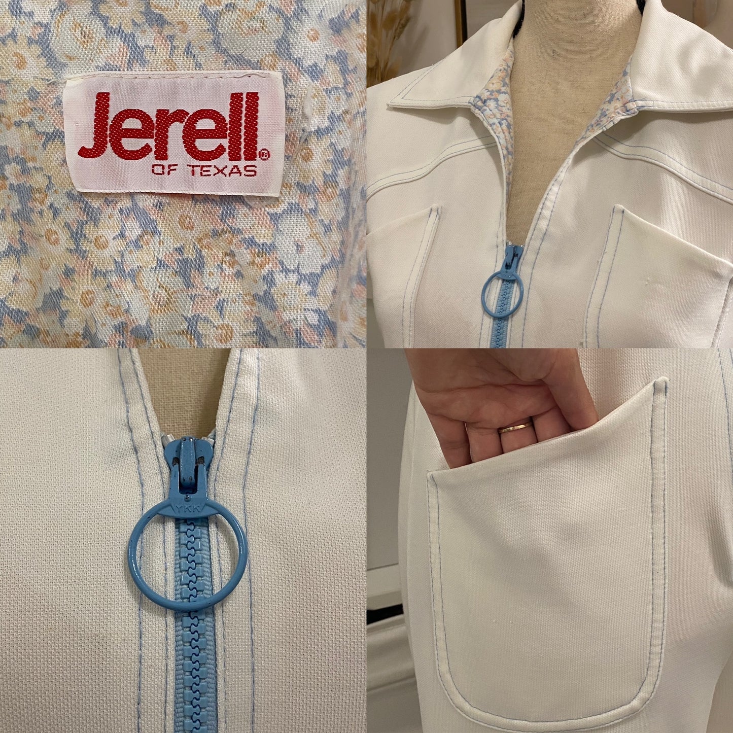 70s Zipper Front & O-Ring, Wide Leg Jumpsuit (S-M, 30"W)