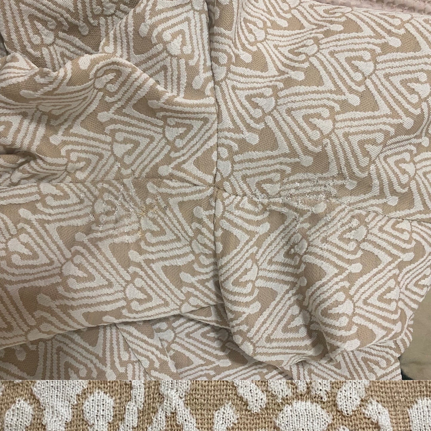 70s Oatmeal, Abstract 2Pc Vest Suit (XL, 28"-40"W)