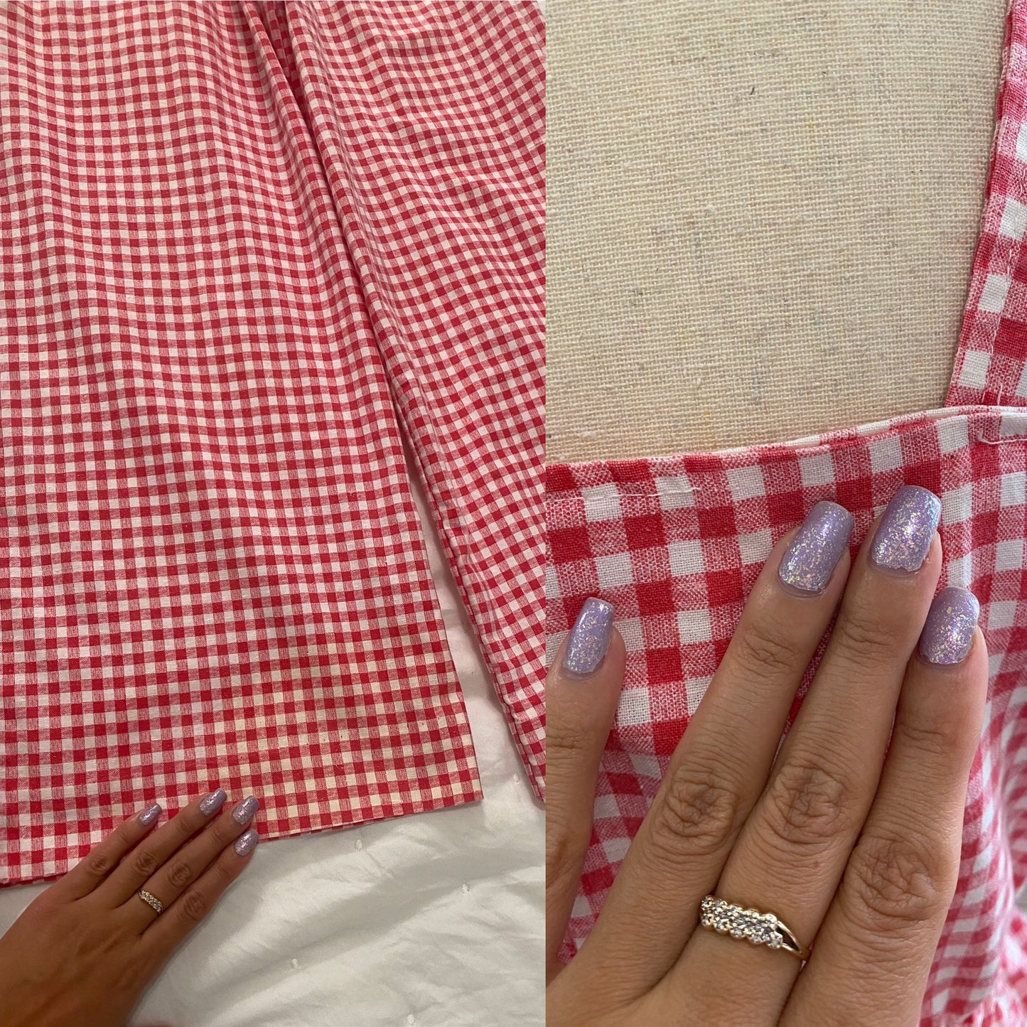 70s Gingham Wide Leg Jumpsuit (XS-M, 25"-29" Waist)