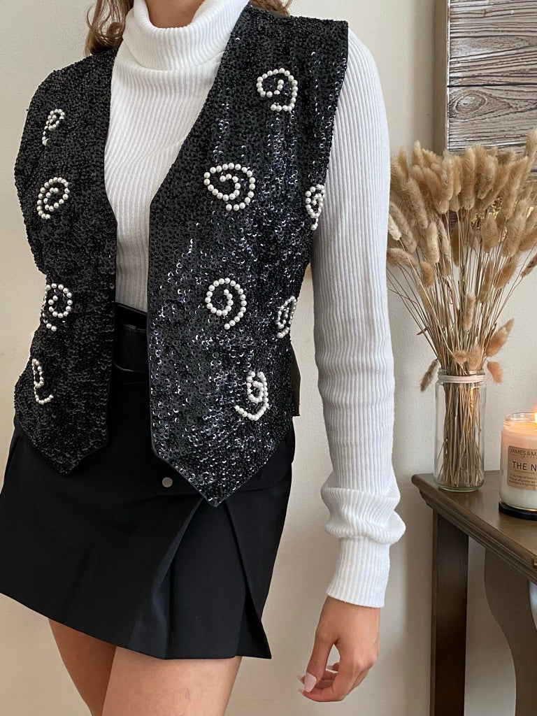 Beaded Vest (with faux pearls and sequins)