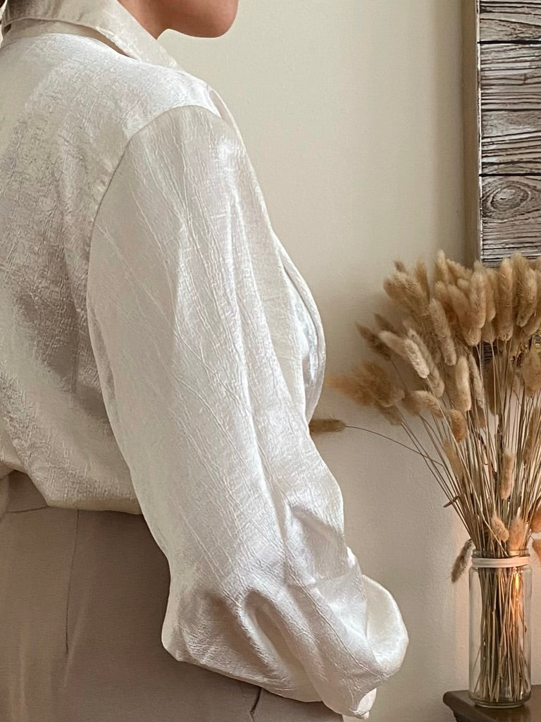 Lace trim long Sleeve Blouse