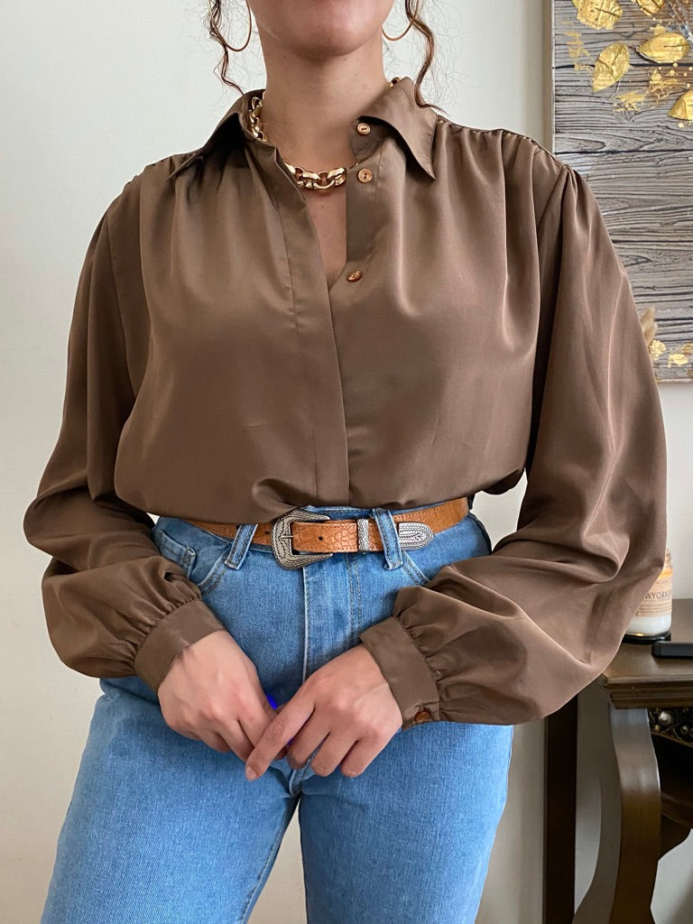 Puffed Long Sleeve Blouse