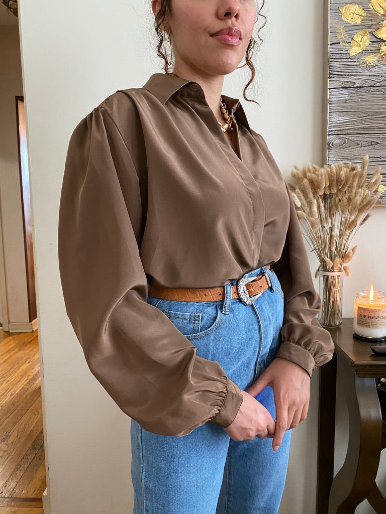 Puffed Long Sleeve Blouse
