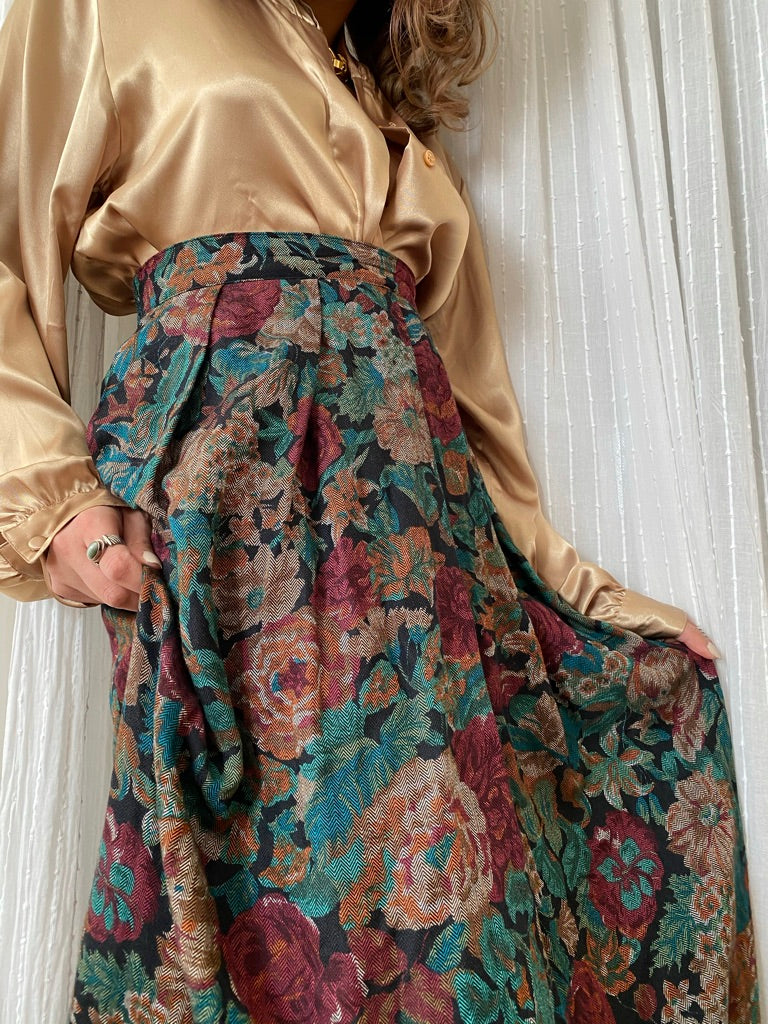Floral Print Maxi Skirt