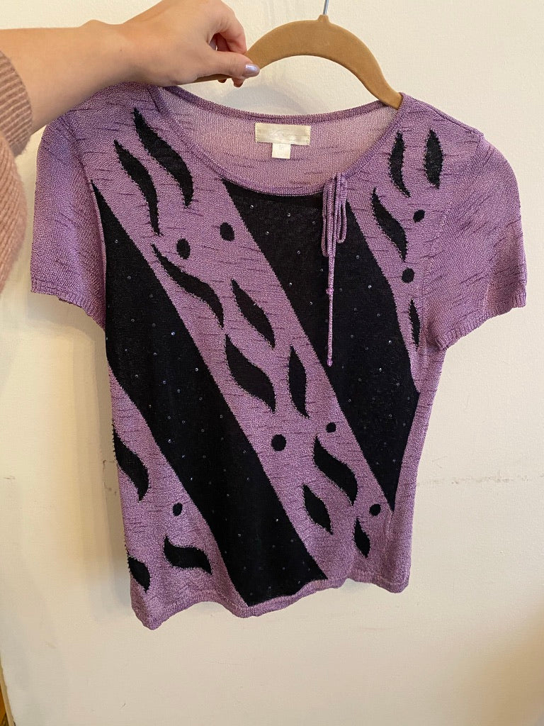 Purple Beaded Top