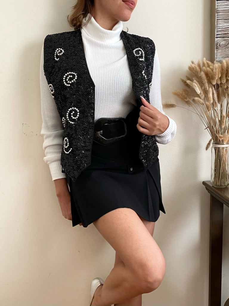 Beaded Vest (with faux pearls and sequins)