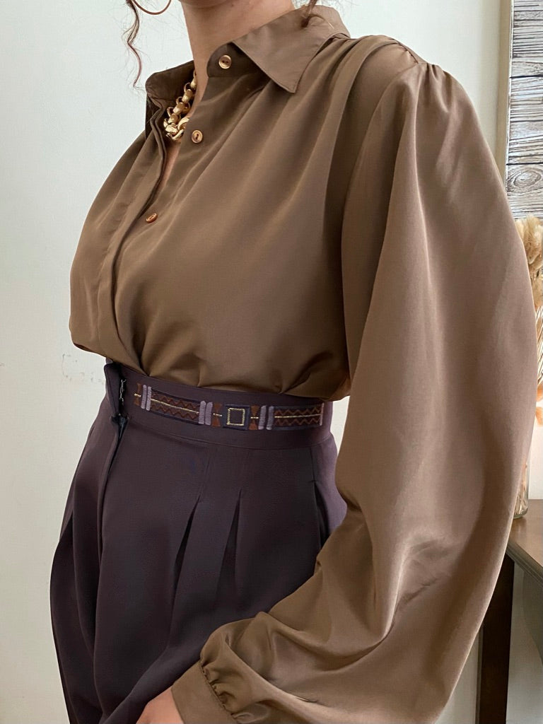 Puffed Long Sleeve Blouse