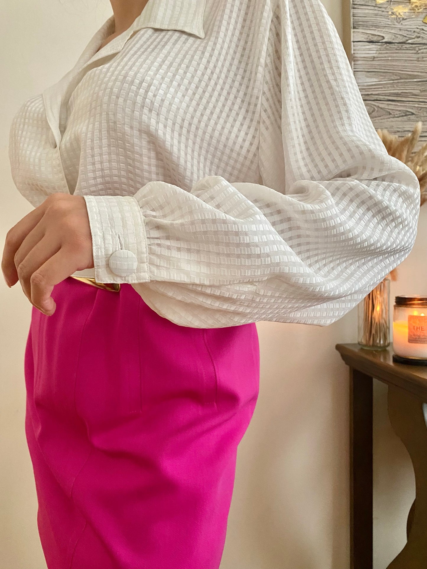 Sheer square oversized long sleeve Blouse