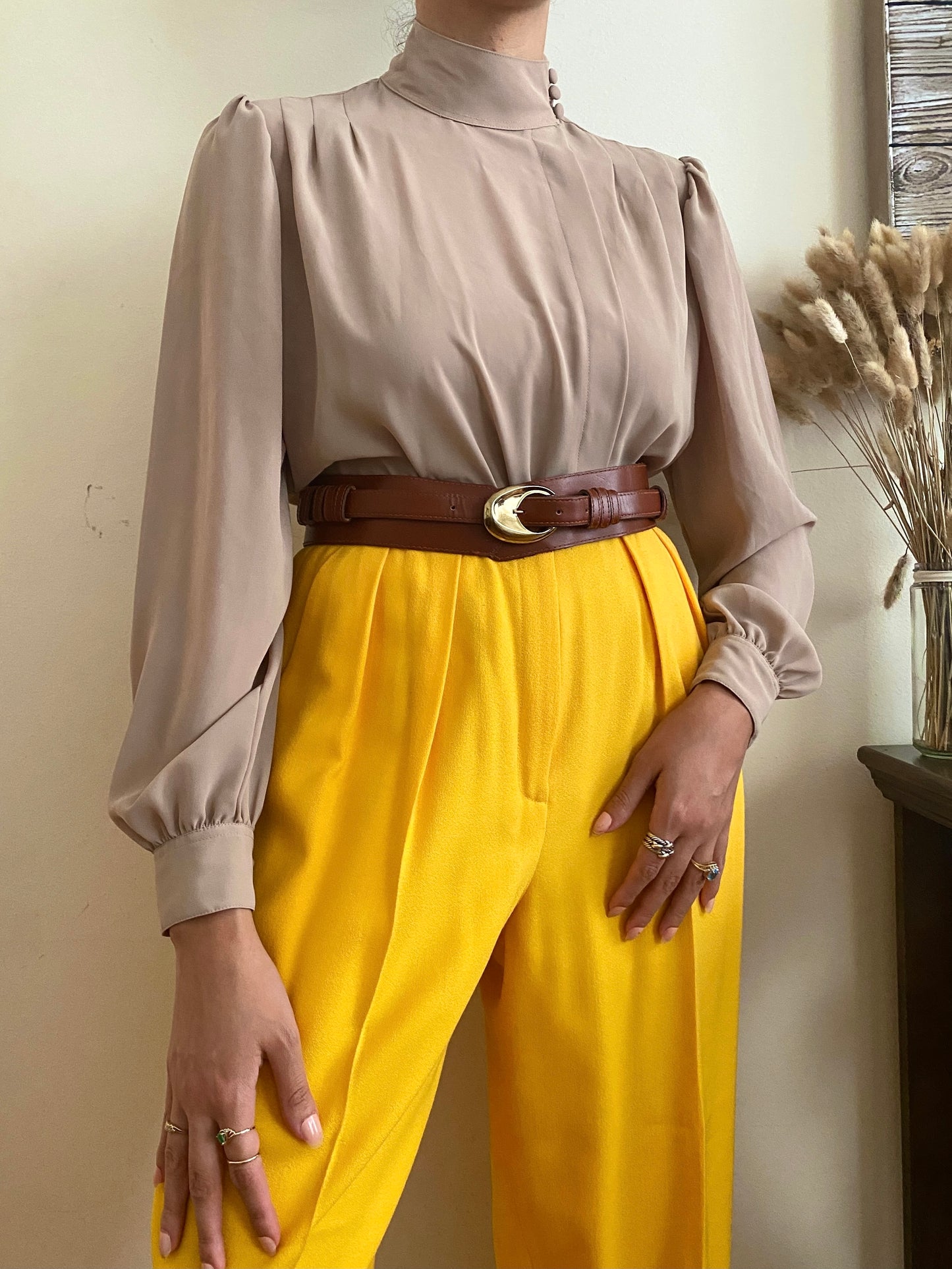 High Neck long sleeve blouse