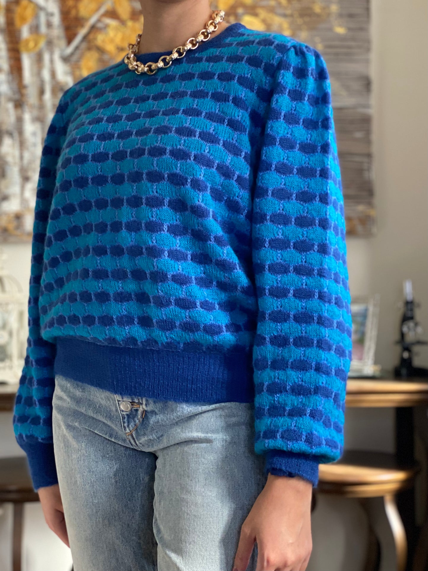 70's Puffy Sleeves Sweater (M)