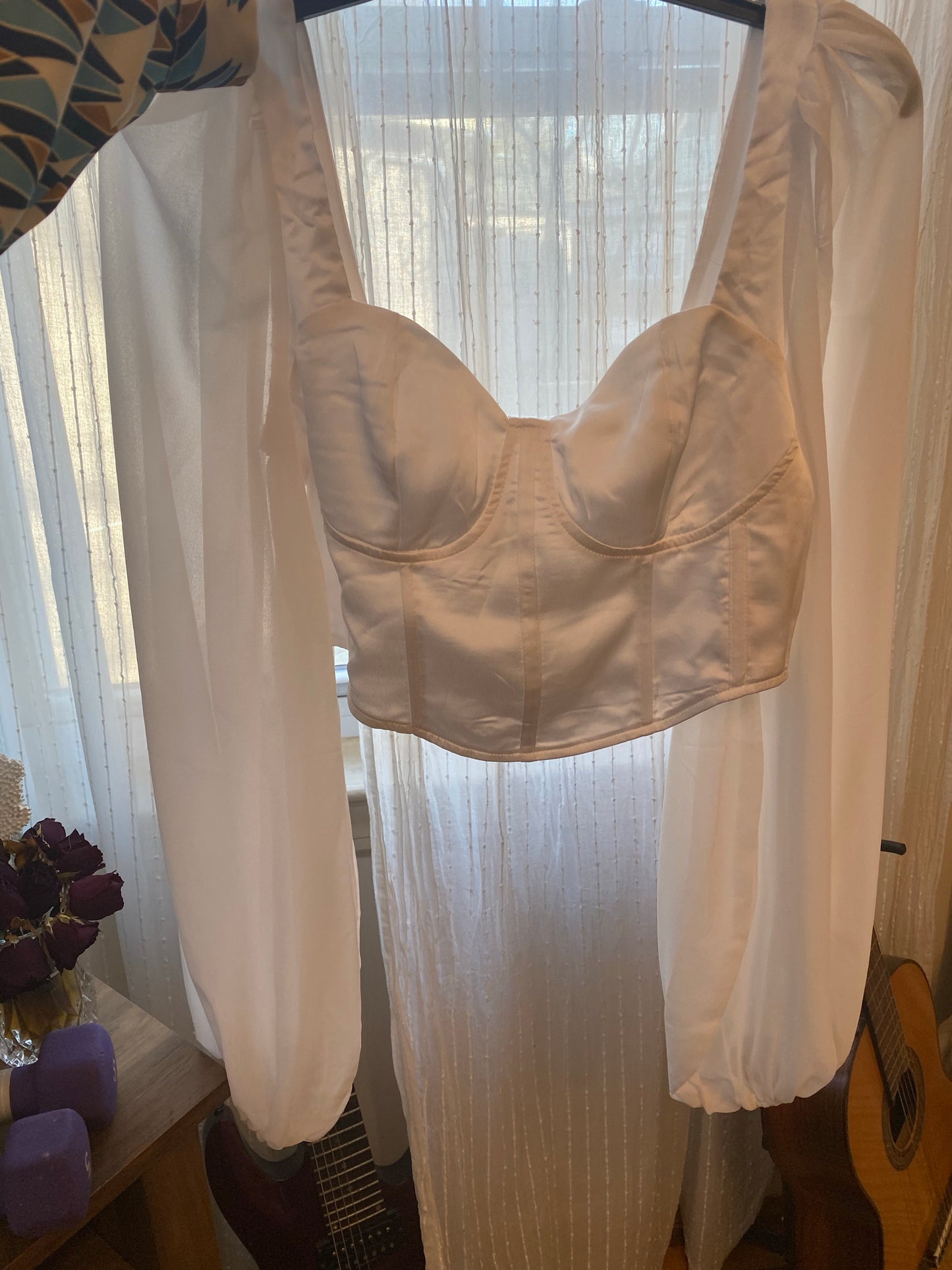 White Flowy Crop Top
