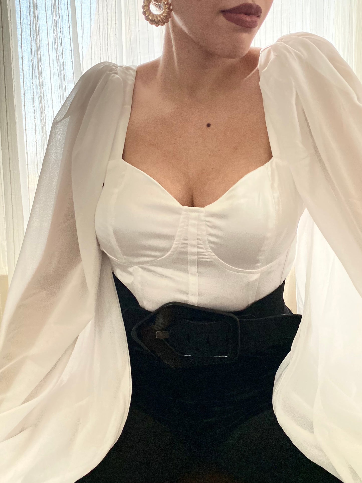 White Flowy Crop Top