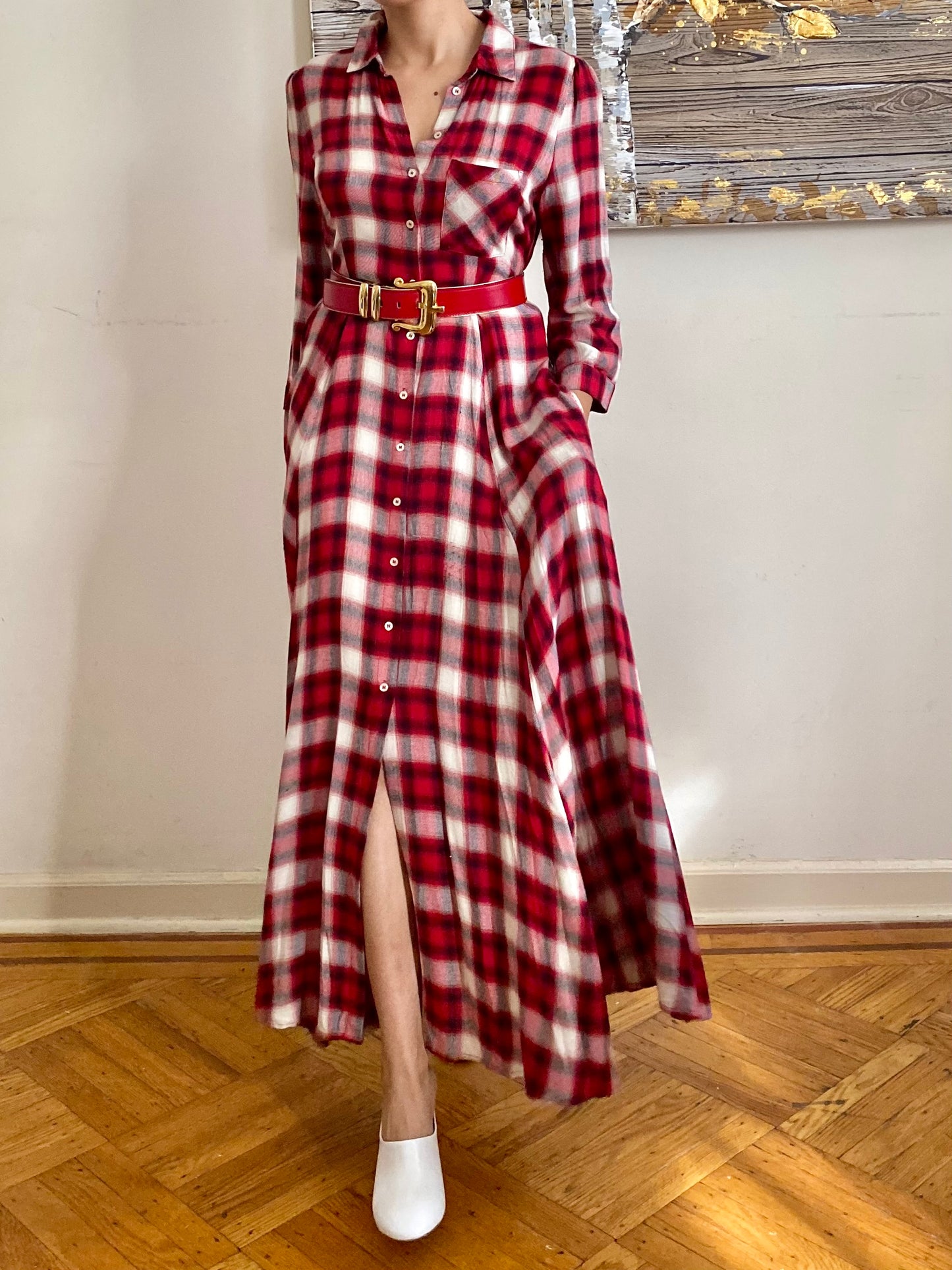 Plaid Maxi Dress (L)