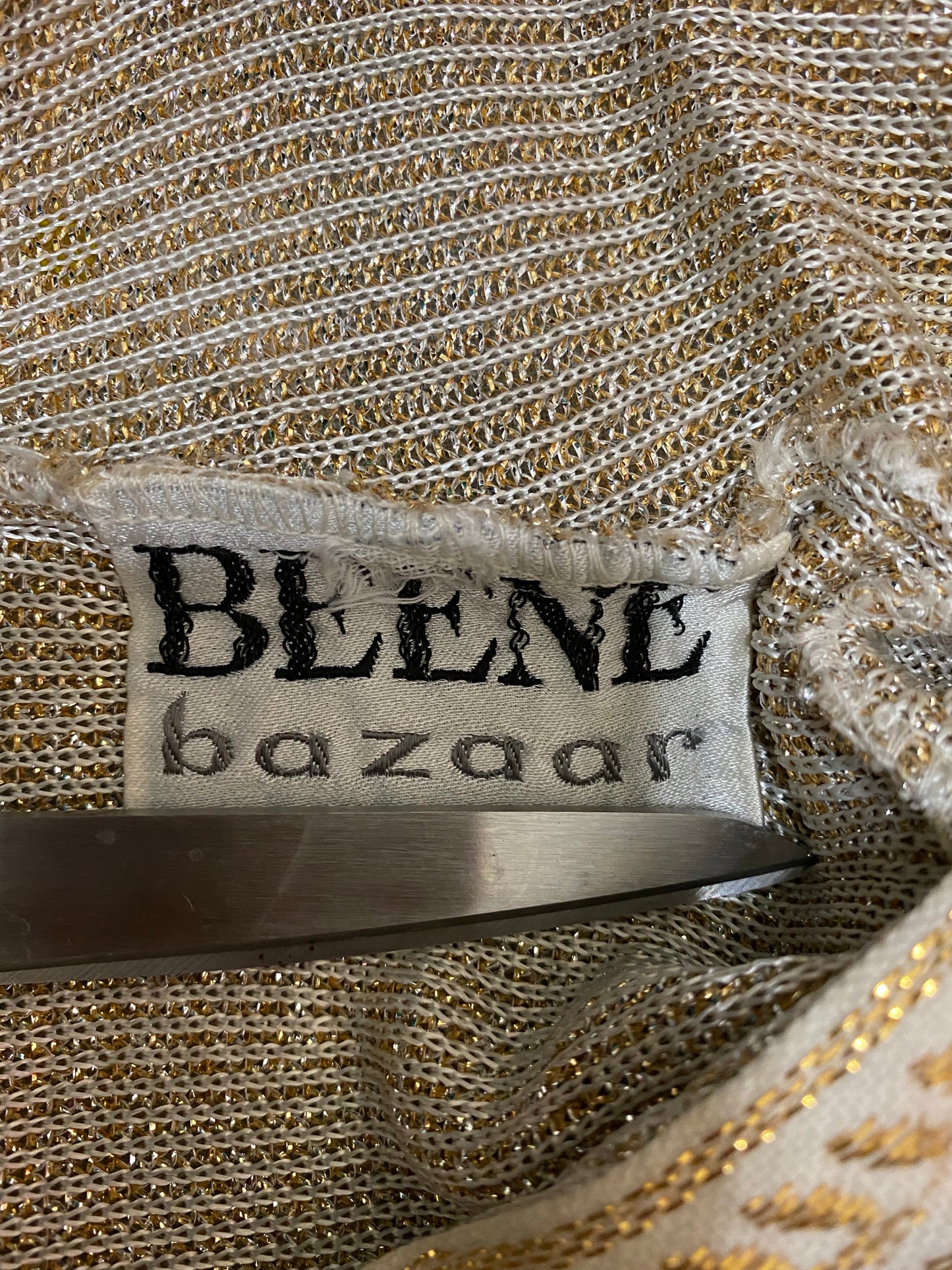 Metallic Gold Button Cardigan (Size small)