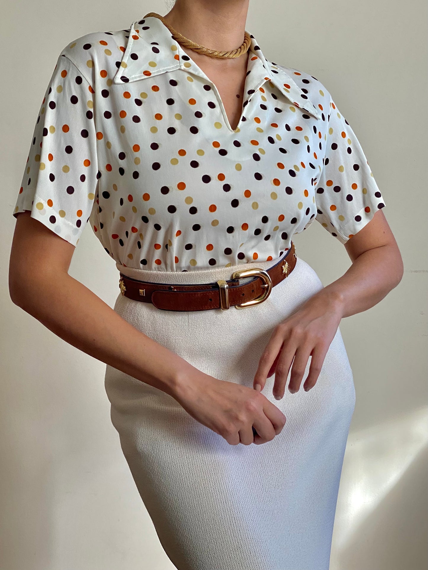 70's Polka Dot Top (M)