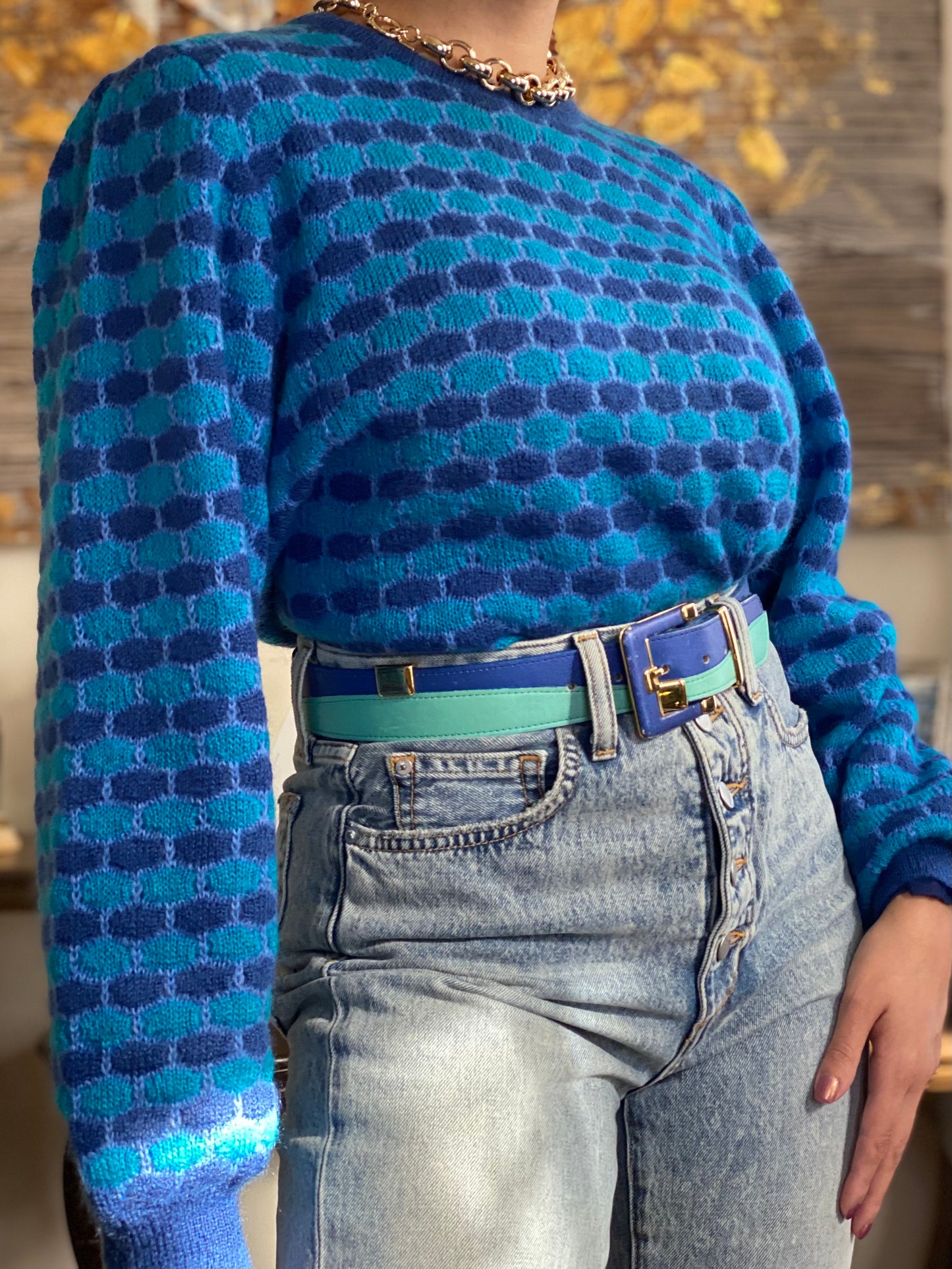 70's Puffy Sleeves Sweater (M)