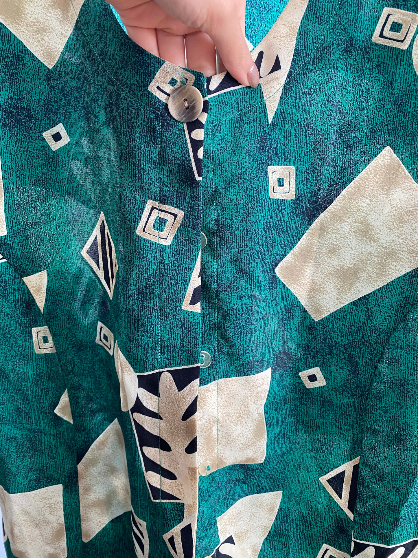 Abstract Pattern Short Sleeve Top - Vintage