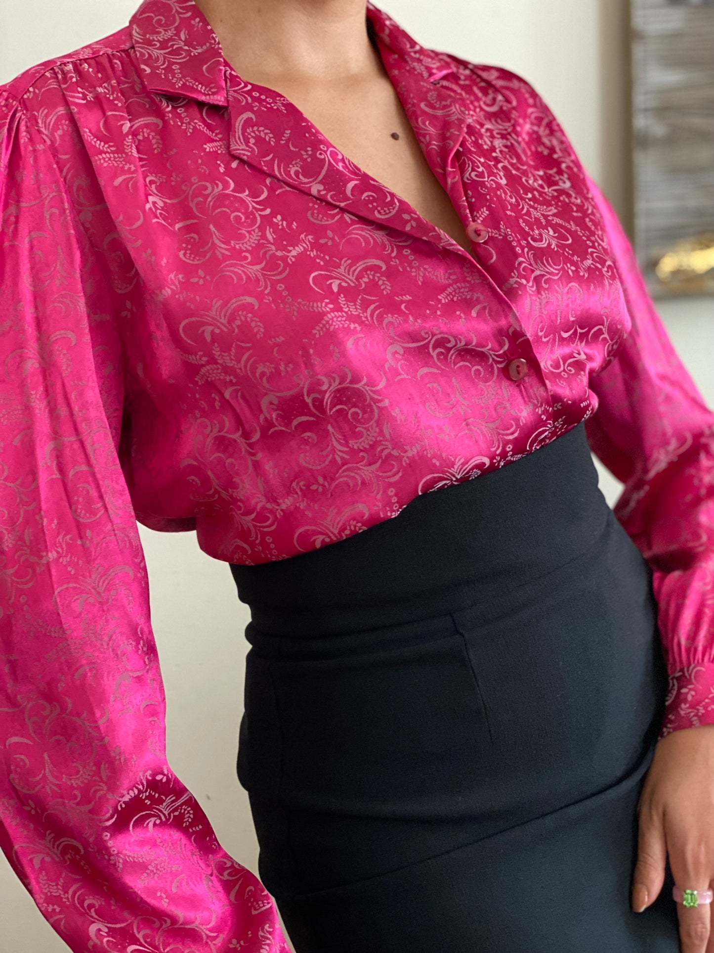 Abstract pattern Button down Long sleeve blouse
