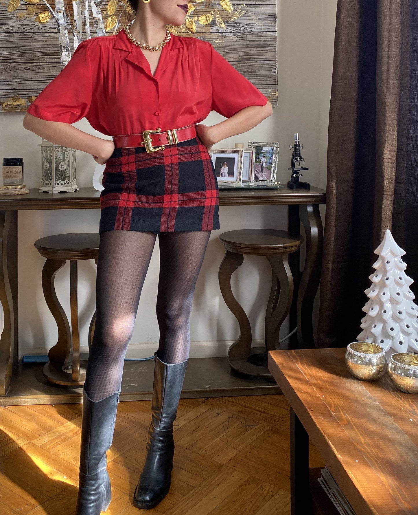 Plaid Mini Skirt (M)