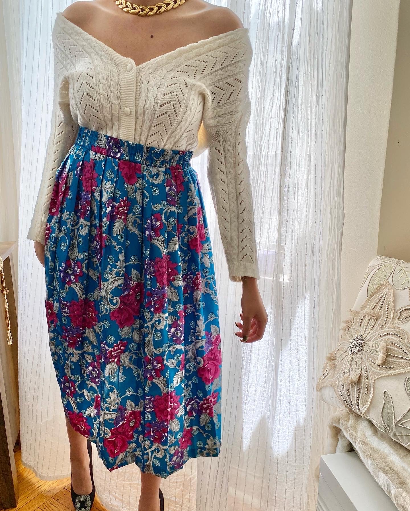 Pykettes Floral Midi Skirt