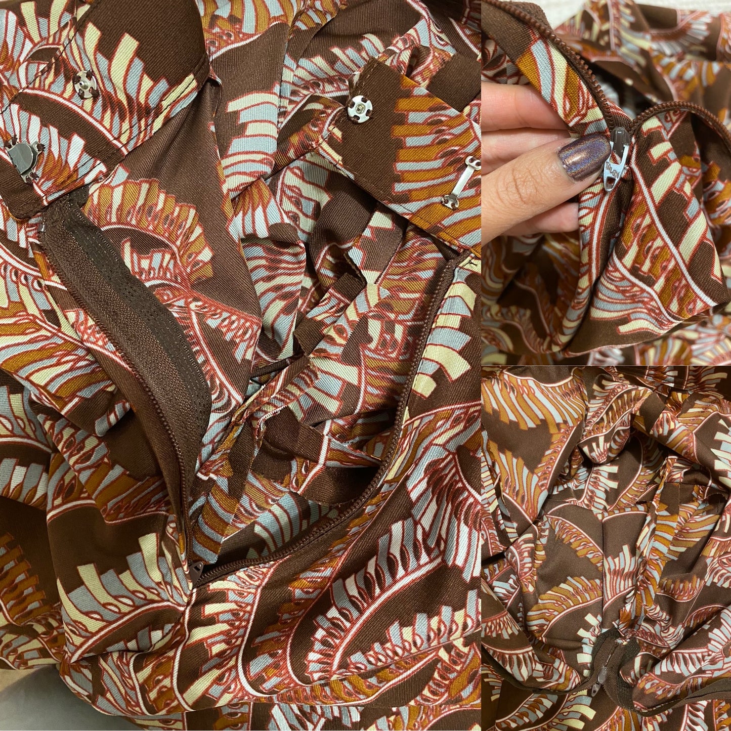 60's-70's Paisley Abstract High Rise Palazzo Pants (S-M)