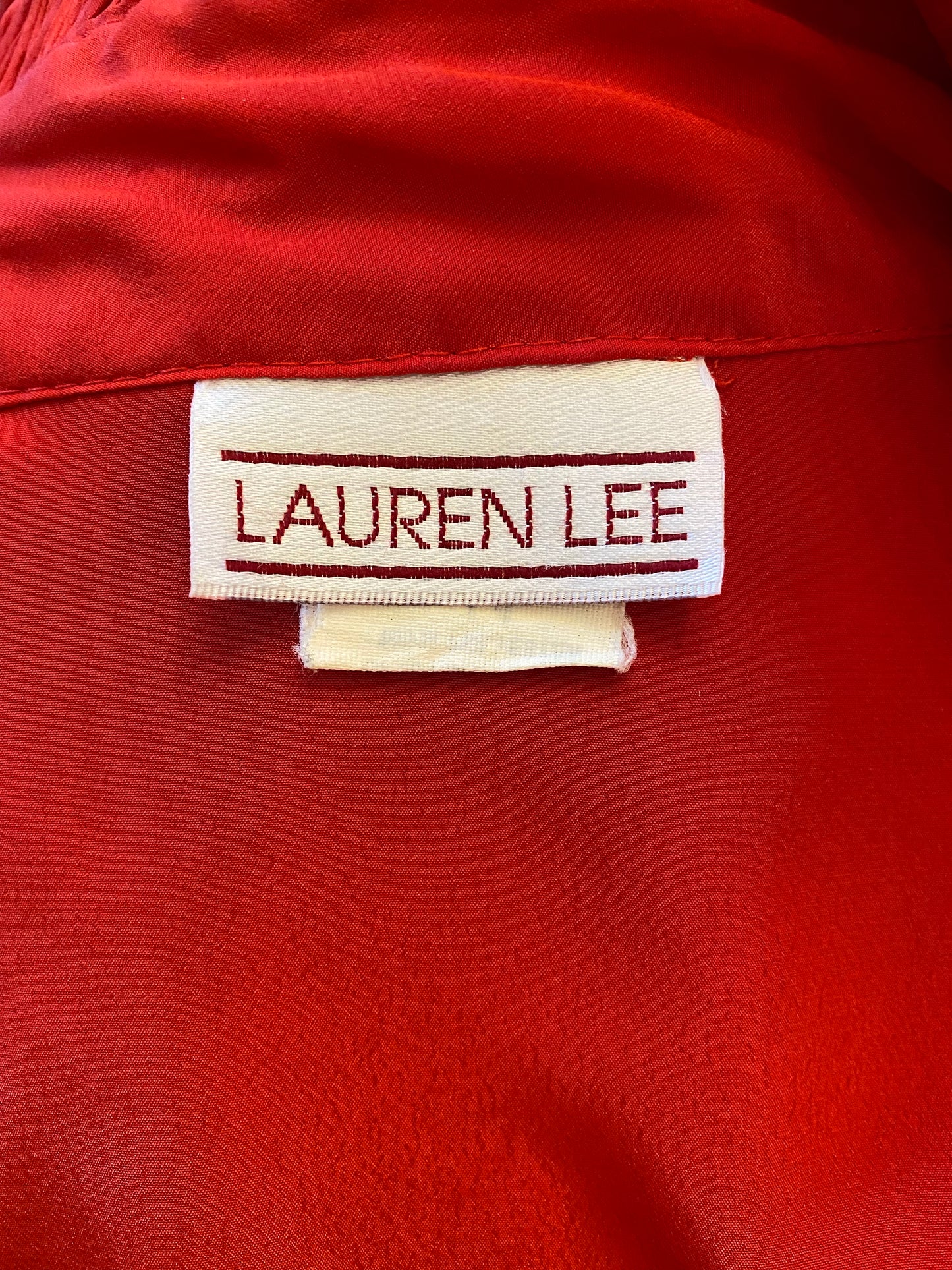 80's Crepe Shawl Neck Button Down Blouse (M-L)