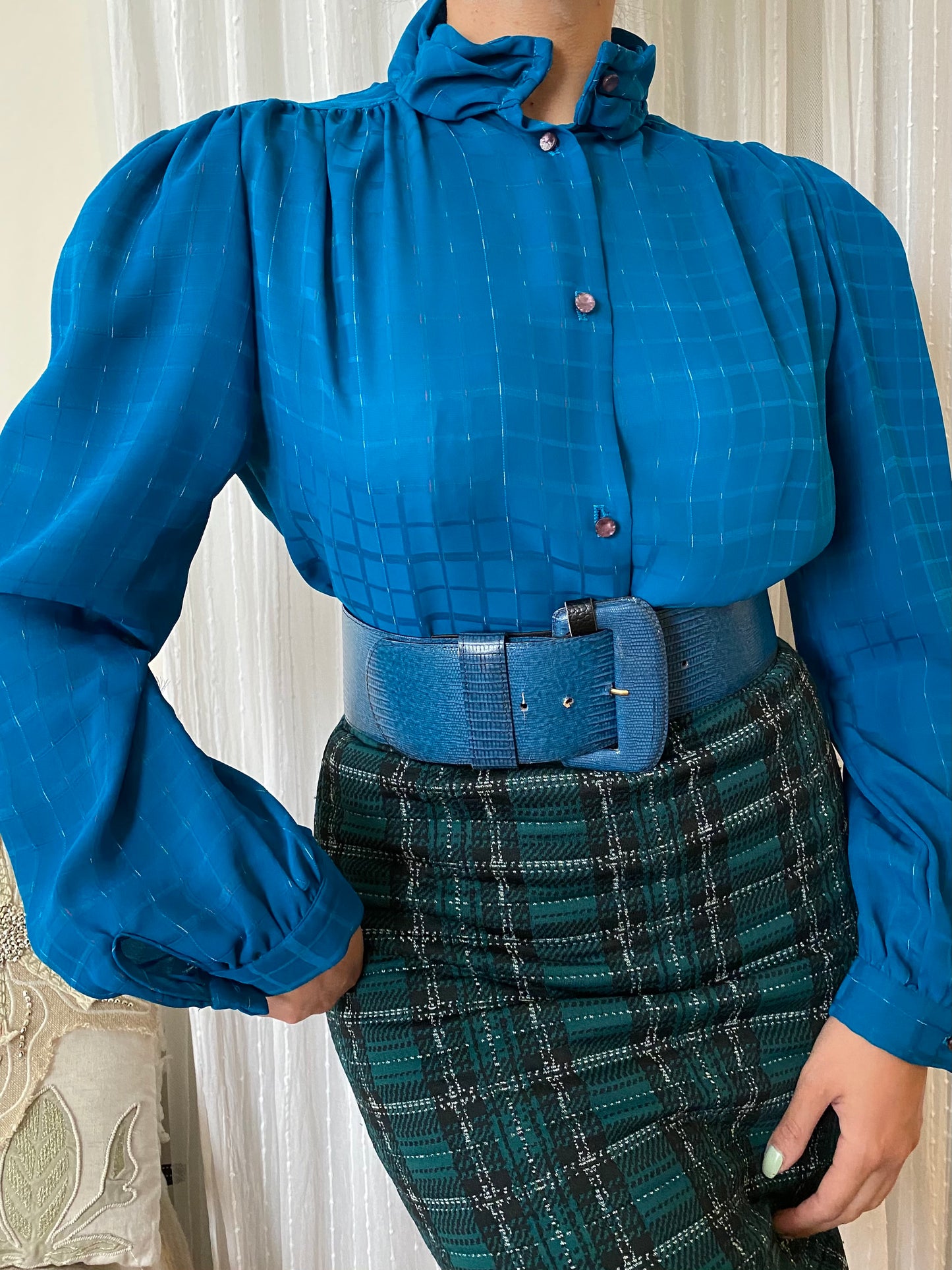 Teal Long Sleeve Blouse