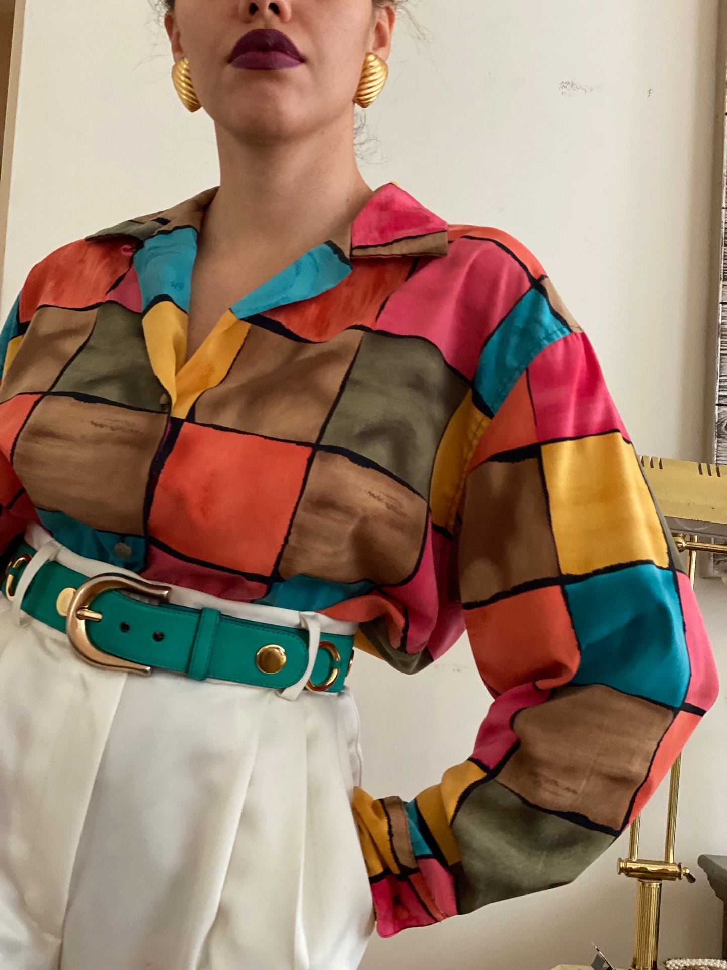 Multicolor Block Blouse (M)