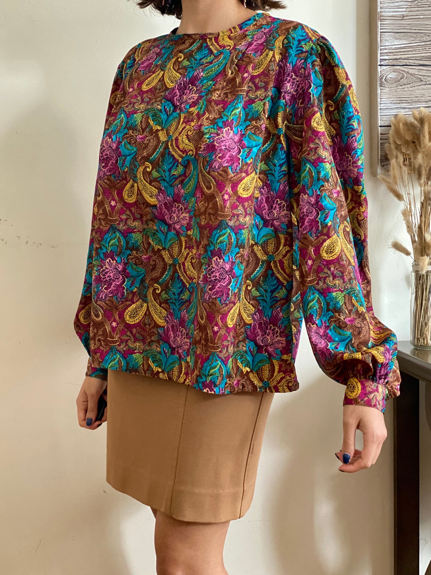 80's Abstract Paisley Blouse  (16)
