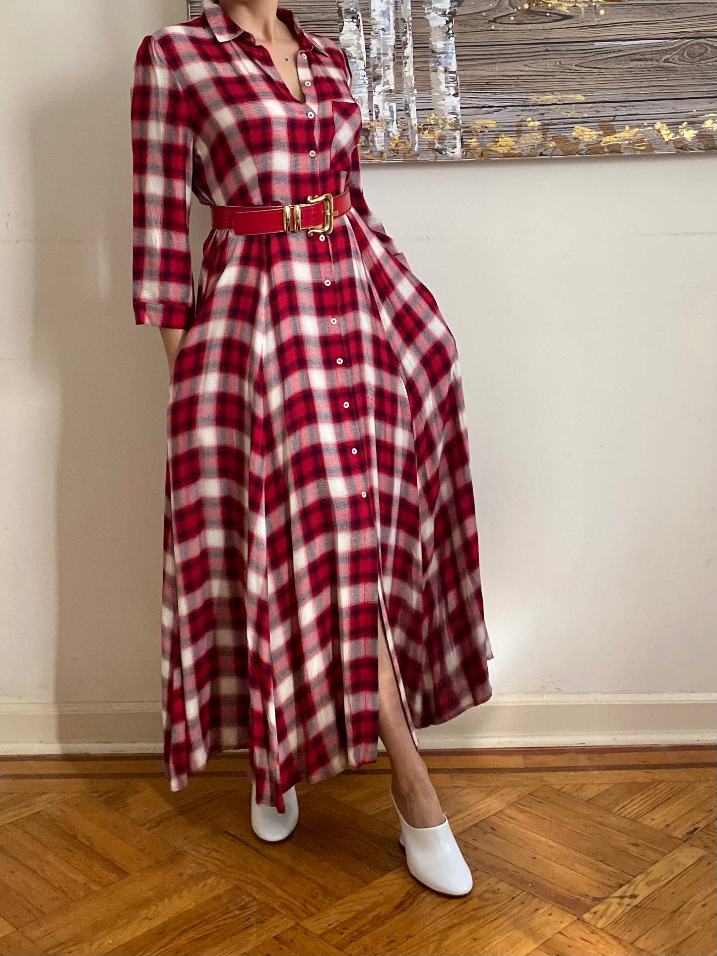 Plaid Maxi Dress (L)