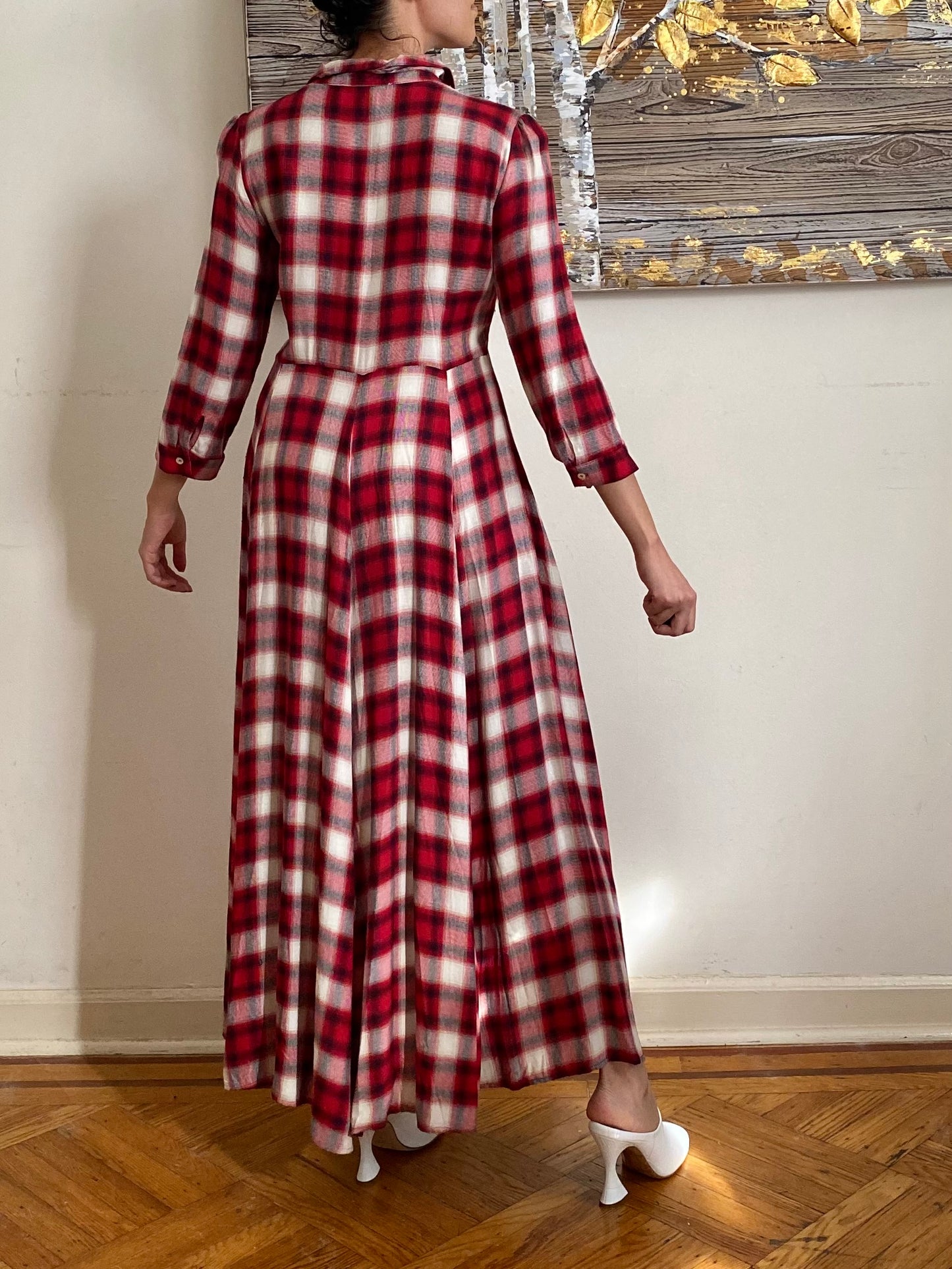 Plaid Maxi Dress (L)