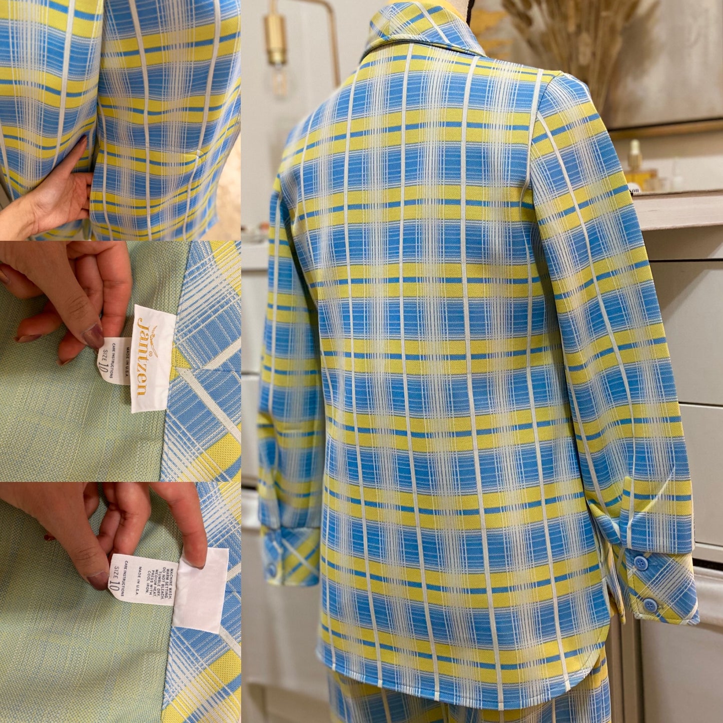 VTG 70's 2 Piece Pantsuit - Jacket Shirt & Wide Leg Bottoms - Petite (XS-S)