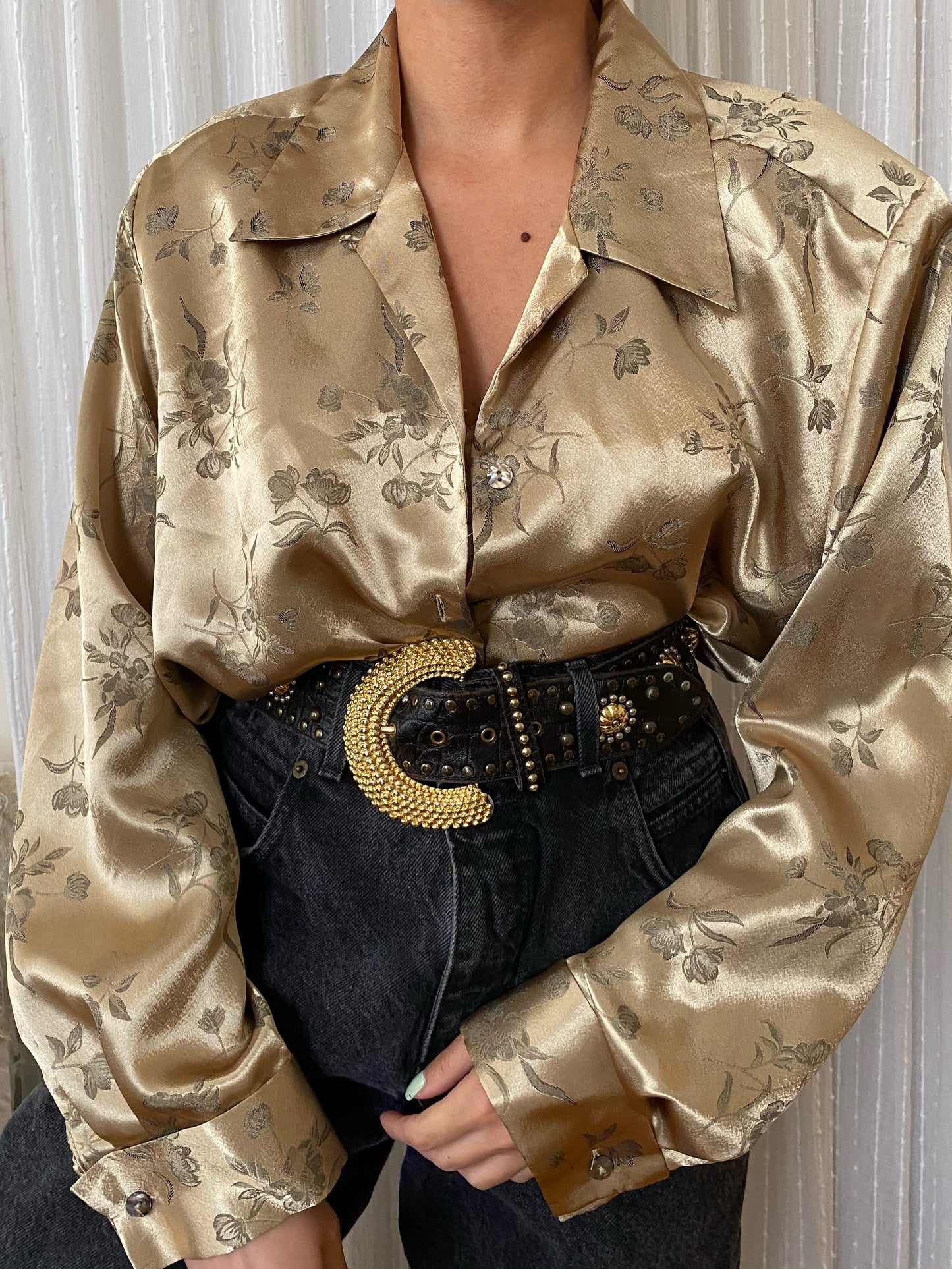 Gold Floral Blouse
