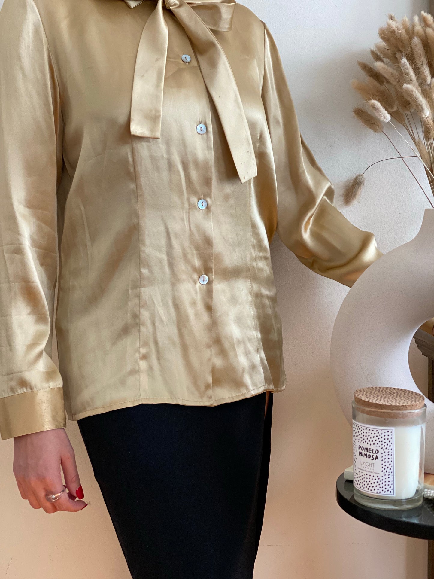Silk Pussy Bow Style Long Sleeve Blouse