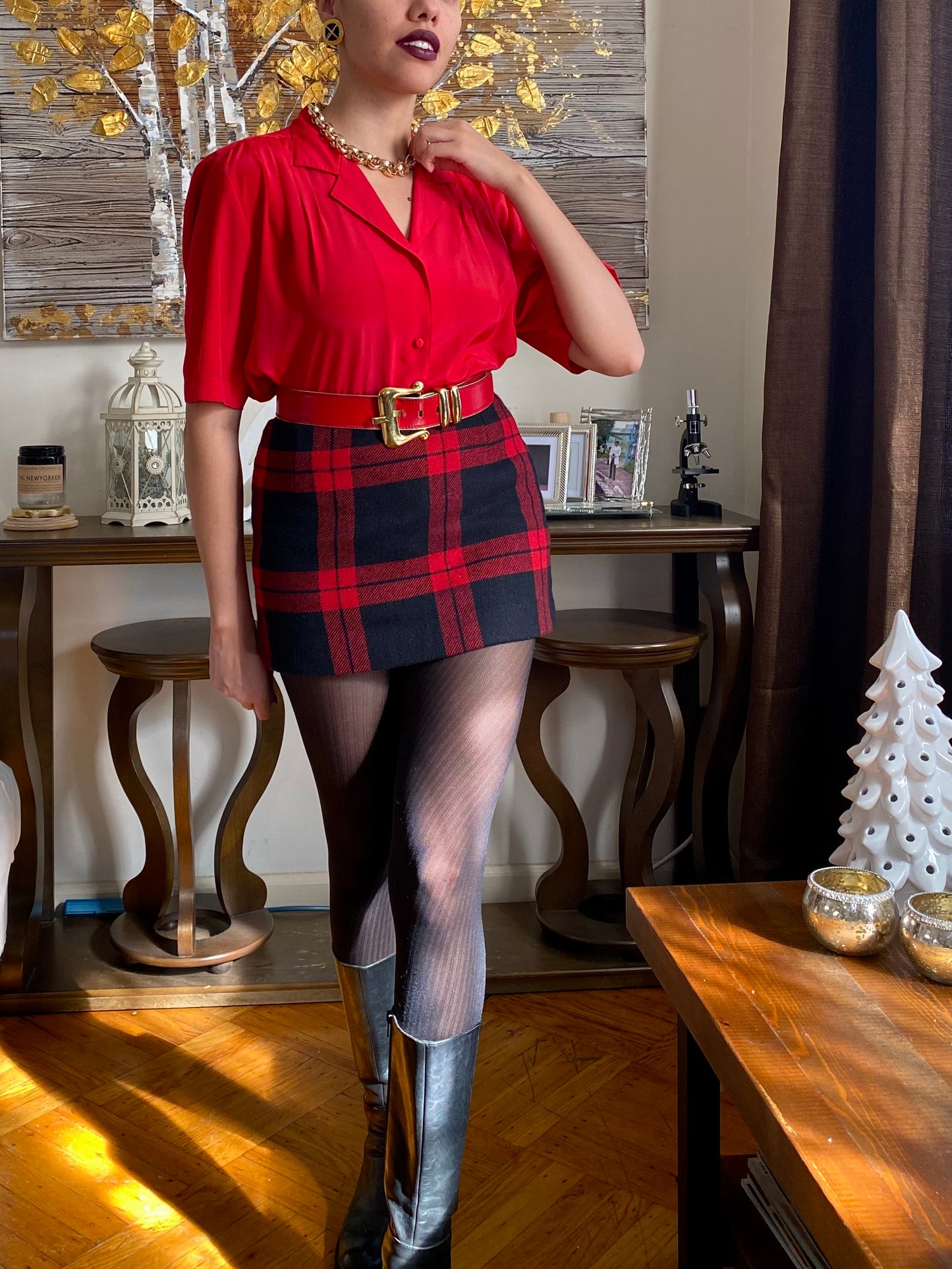 Plaid Mini Skirt (M)
