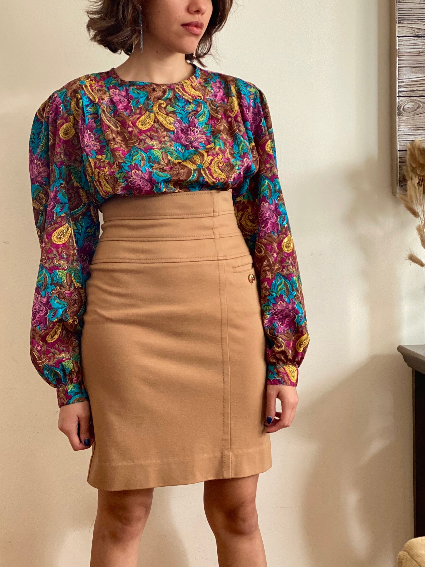 80's Abstract Paisley Blouse  (16)