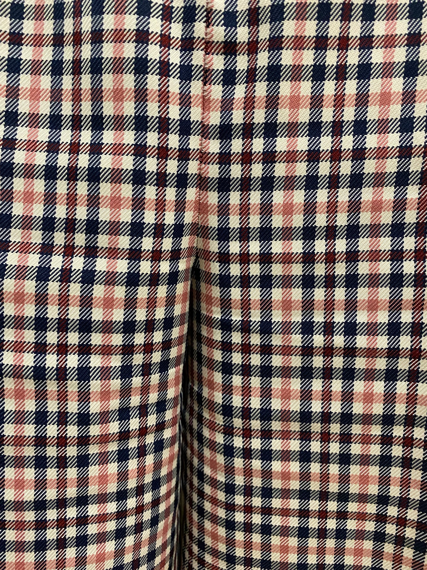 70’s Ultra High Rise Pink & Blue Plaid Bell Bottoms (29”W)