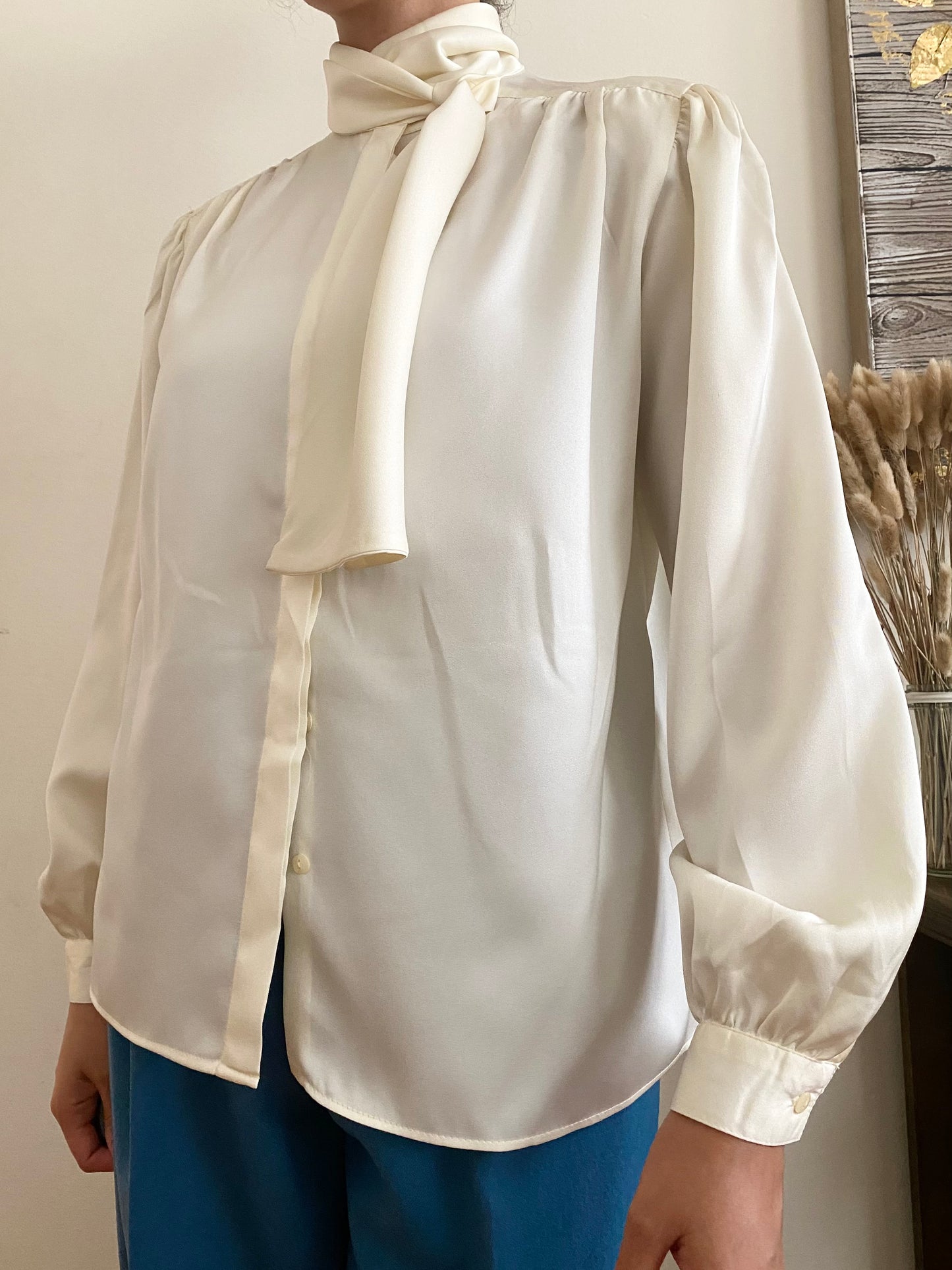 Business Essential White Bow-Tie Blouse