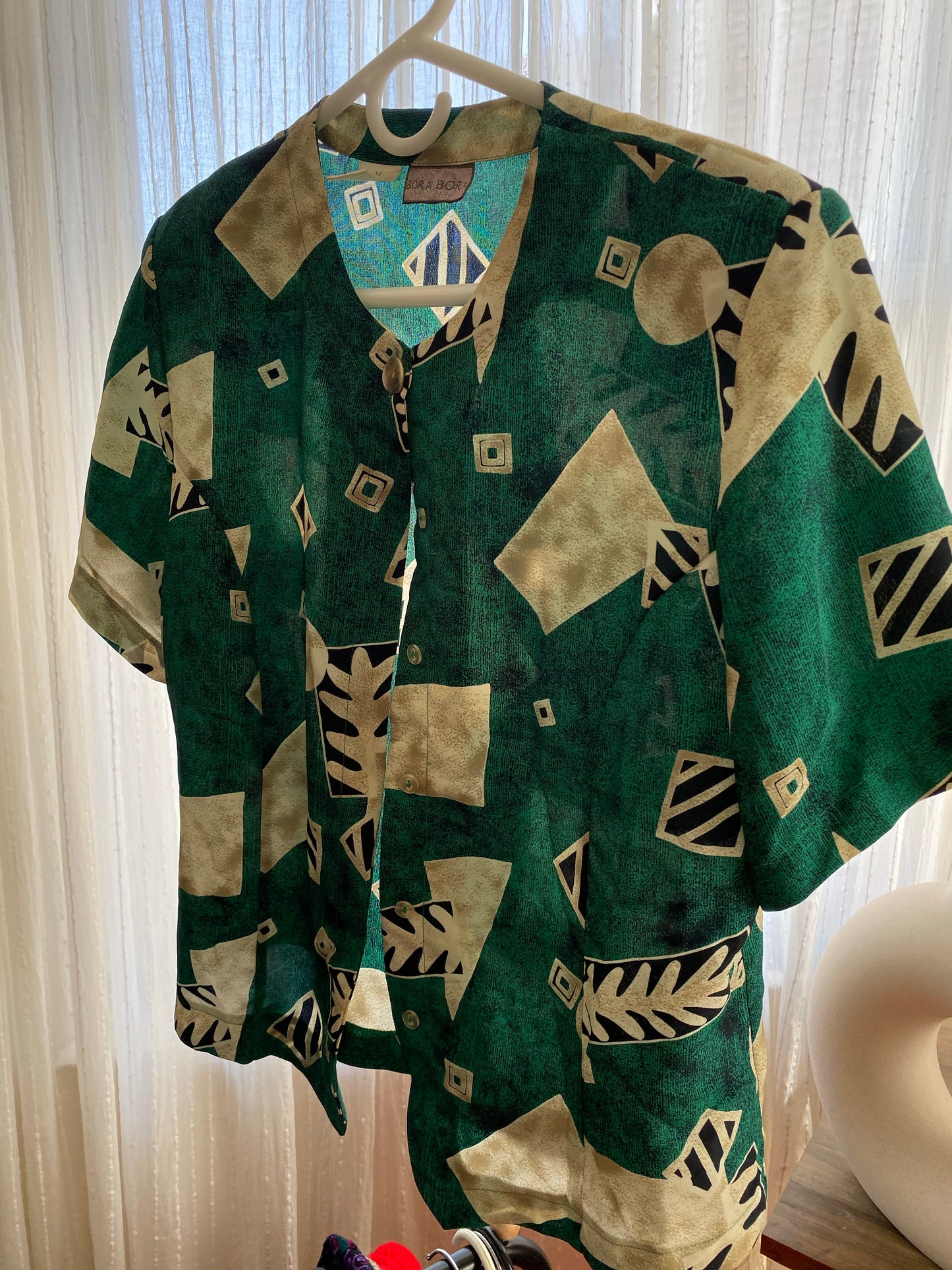 Abstract Pattern Short Sleeve Top - Vintage