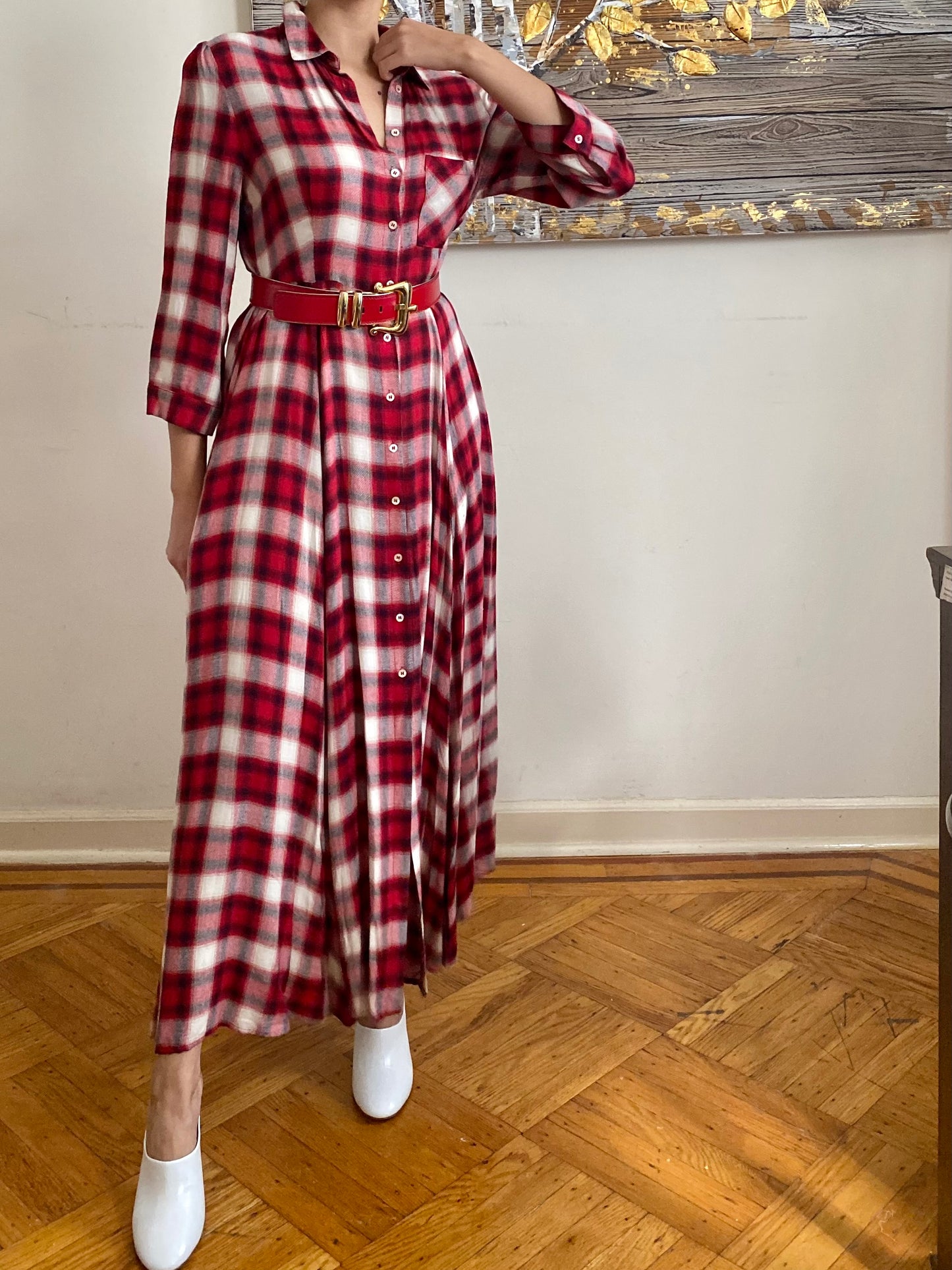 Plaid Maxi Dress (L)