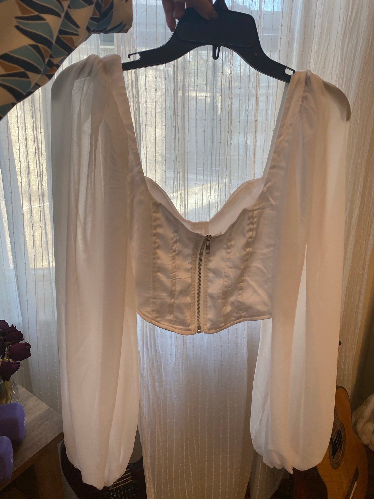 White Flowy Crop Top