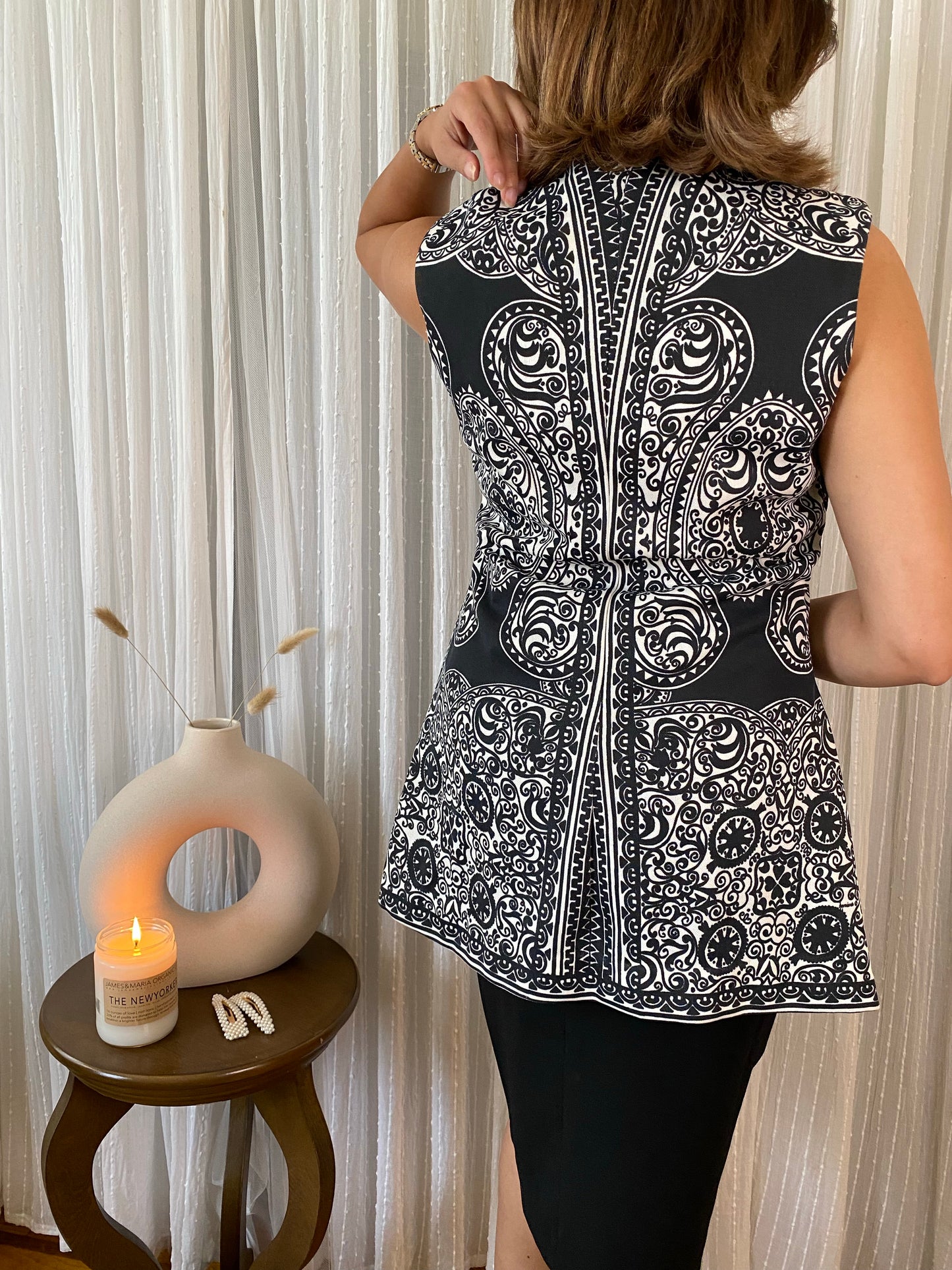 Black & White Sleeveless Vest