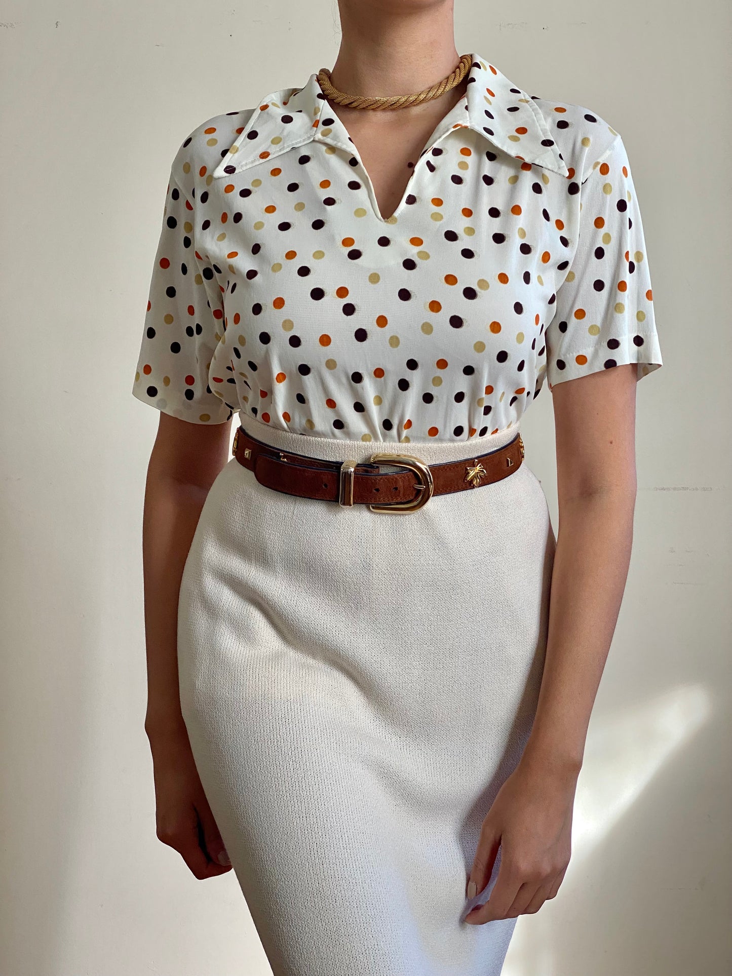 70's Polka Dot Top (M)
