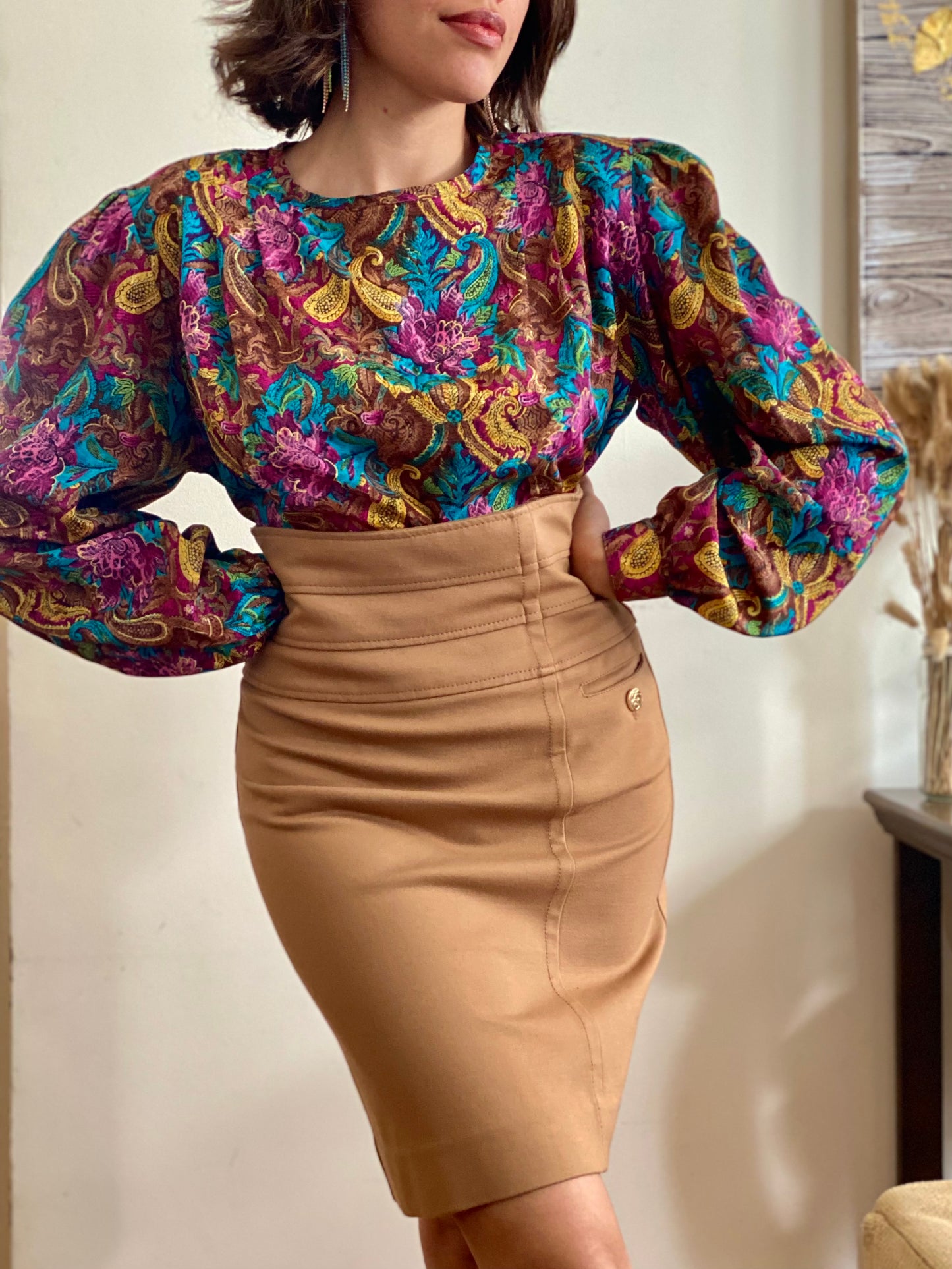 80's Abstract Paisley Blouse  (16)
