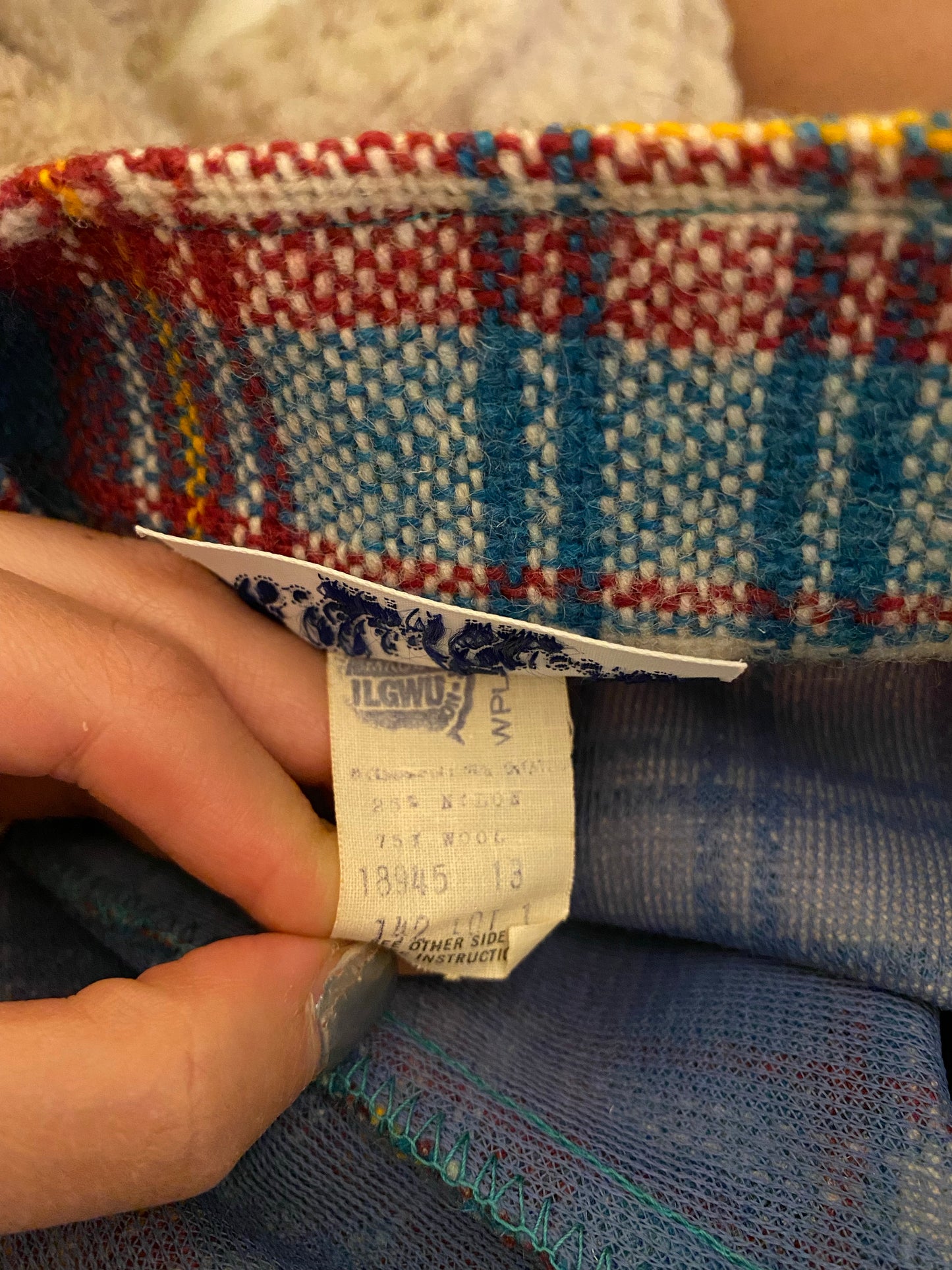 60's Plaid/Tartan High Rise Bell Bottom Flares (26"W)