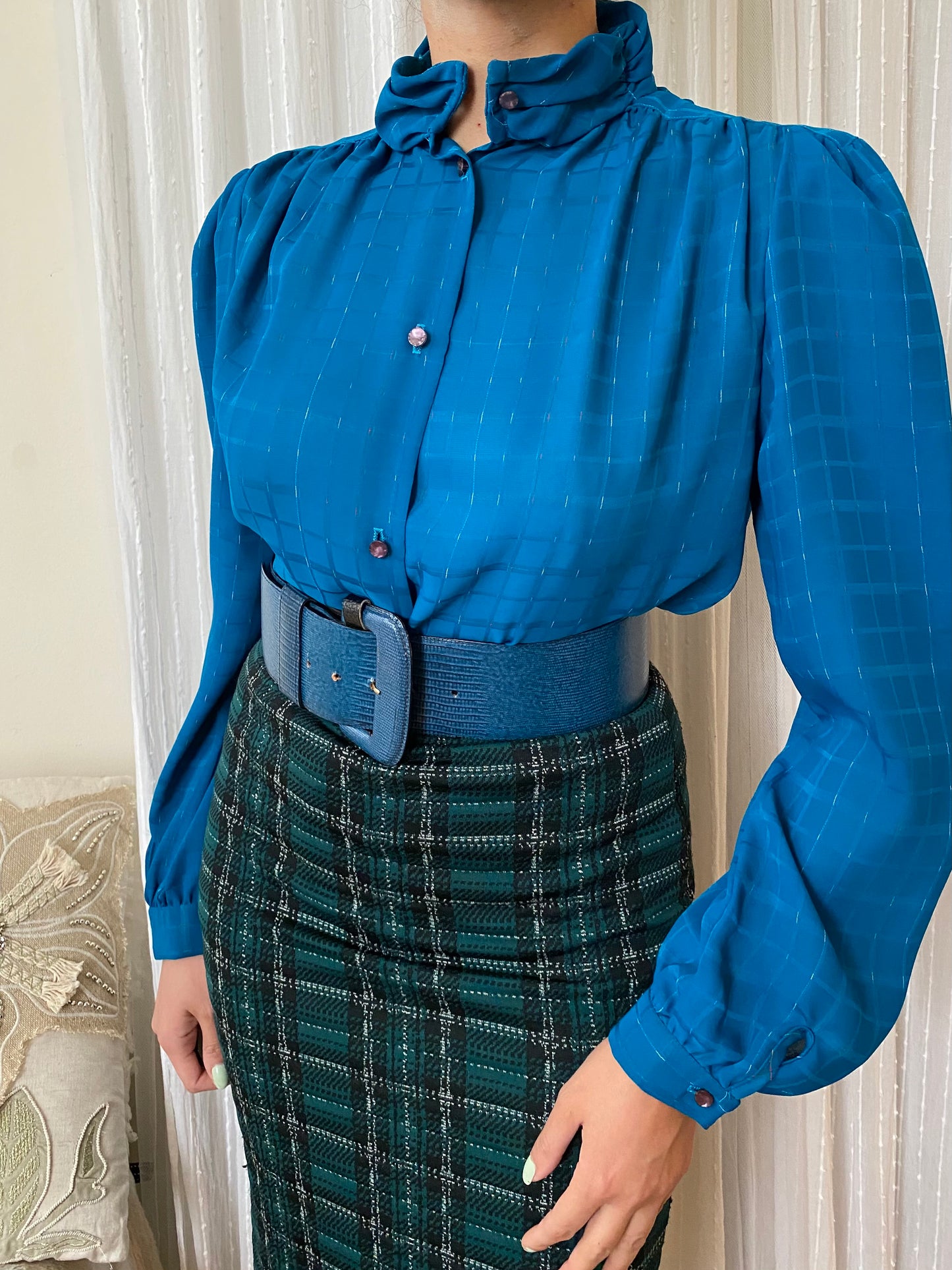 Teal Long Sleeve Blouse