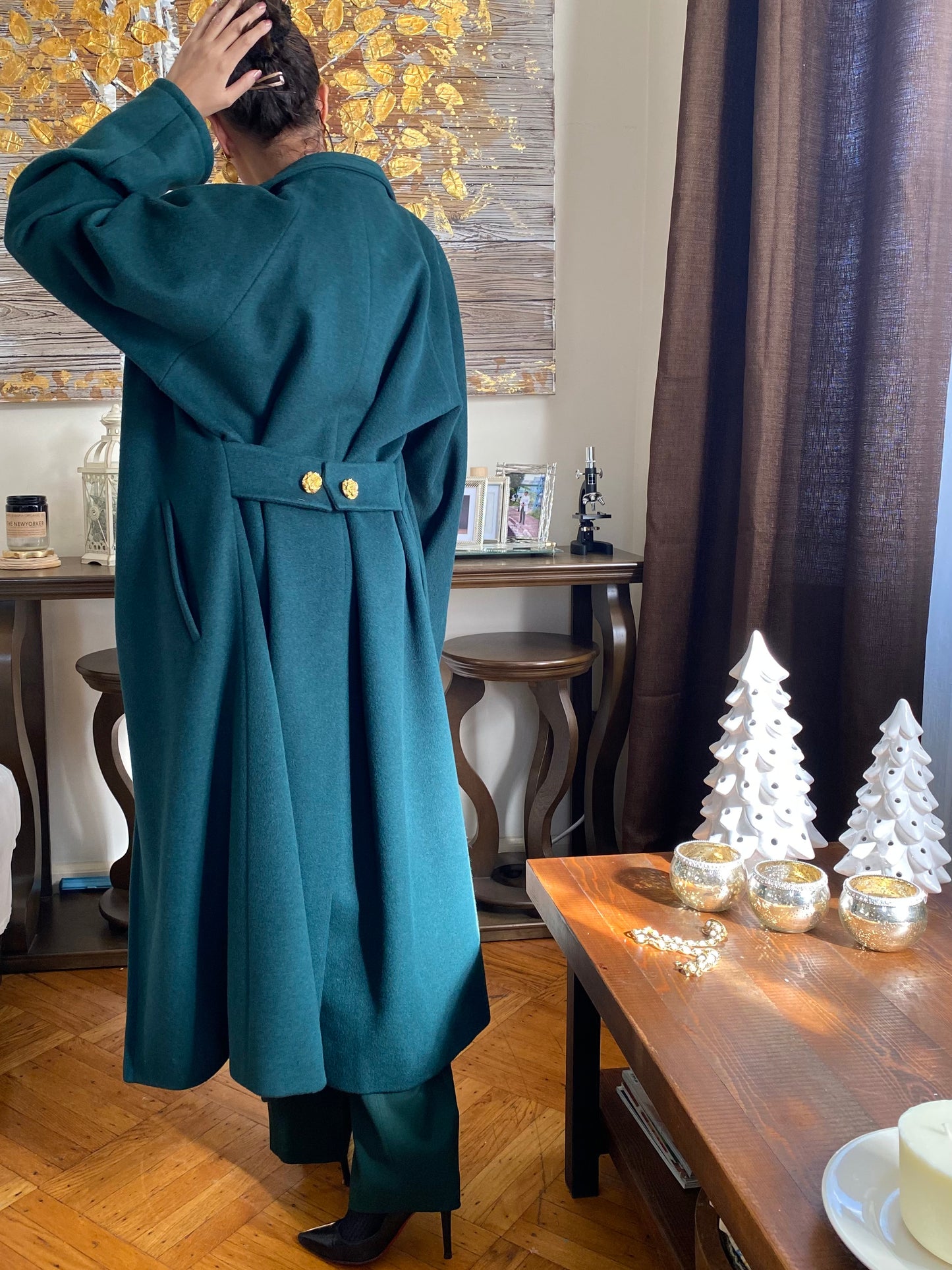 80's Cashmere blend Emerald Winter Coat (12)